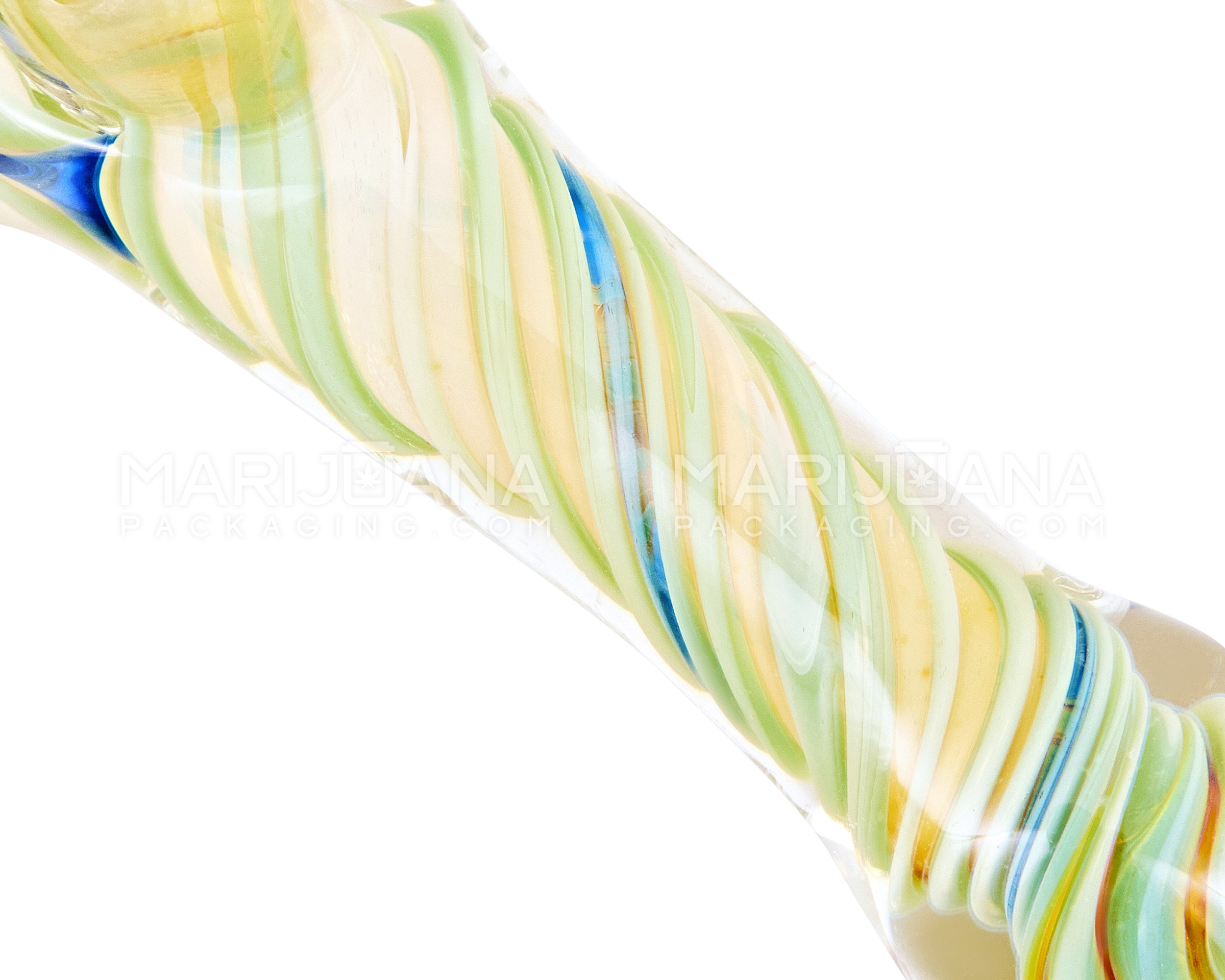 Spiral & Gold Fumed Spoon Hand Pipe | 4in Long - Glass - Assorted - 3