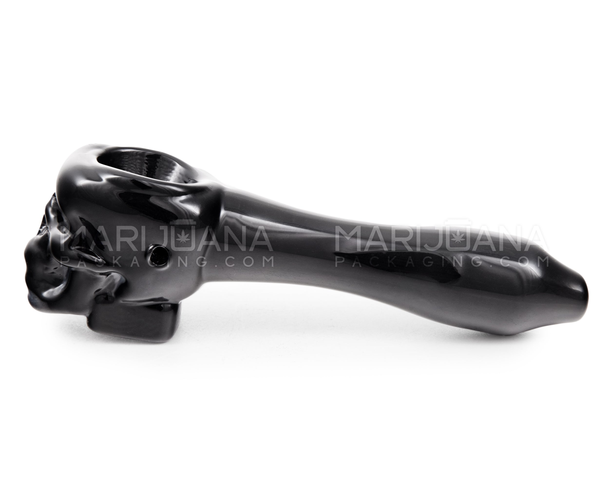 Skull Spoon Hand Pipe | 4in Long - Glass - Assorted - 4