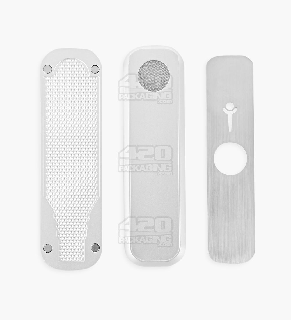 GENIUS PIPE | Mini Magnetic Slider Pipe | 5in Long - Metal - Silver