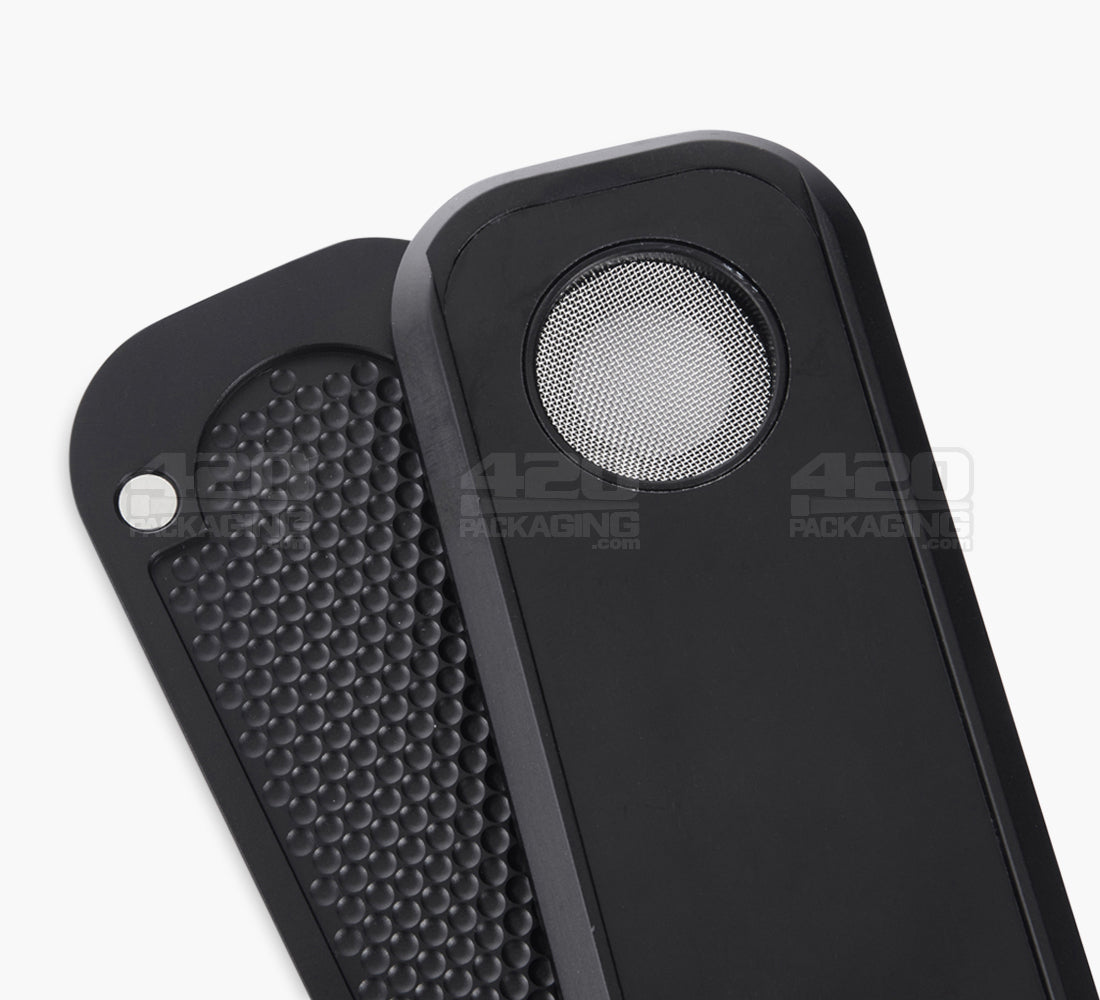 GENIUS PIPE | Classic Top Secret Magnetic Slider Pipe w/ Silver Slider | 6in Long - Metal - Black