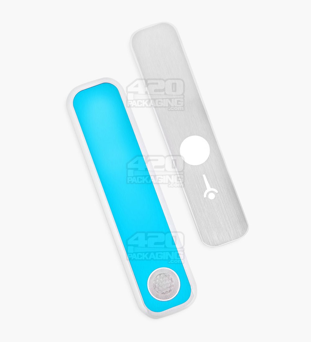 Genius Pipe Ocean Harvest Magnetic Slider Pipe | 6in Long - Metal - Silver & Blue - 5