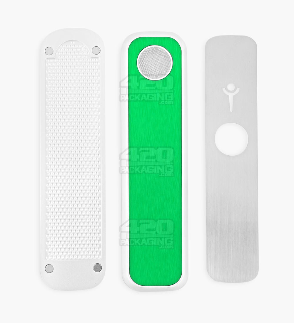 Genius Pipe Liberation Magnetic Slider Pipe | 6in Long - Metal - Silver & Green - 2