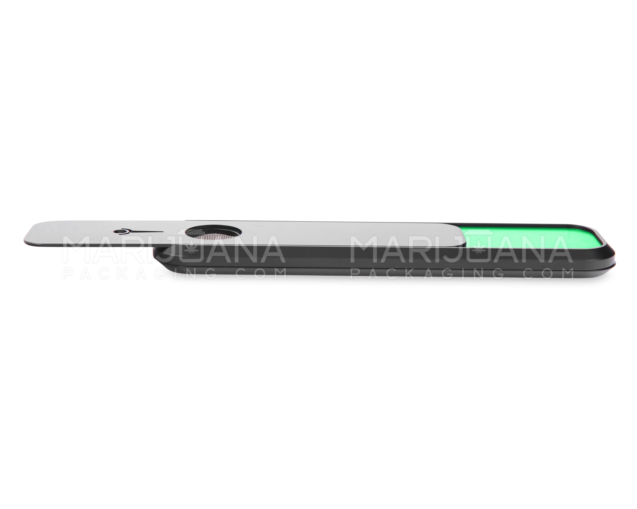 GENIUS PIPE | Classic Color Liberation Magnetic Slider Pipe w/ Black Slider | 6in Long - Metal - Black & Green - 9