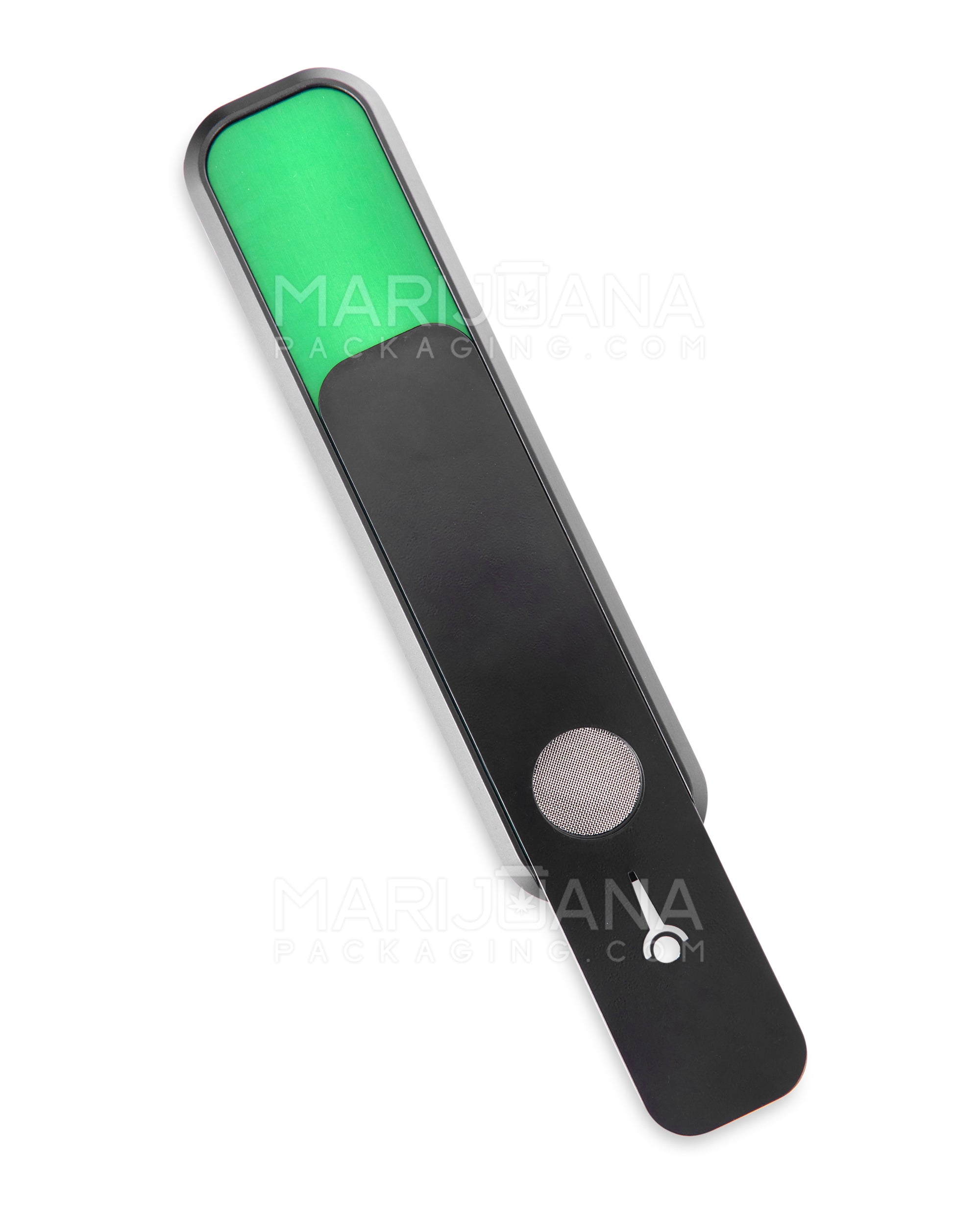 GENIUS PIPE | Classic Color Liberation Magnetic Slider Pipe w/ Black Slider | 6in Long - Metal - Black & Green - 4