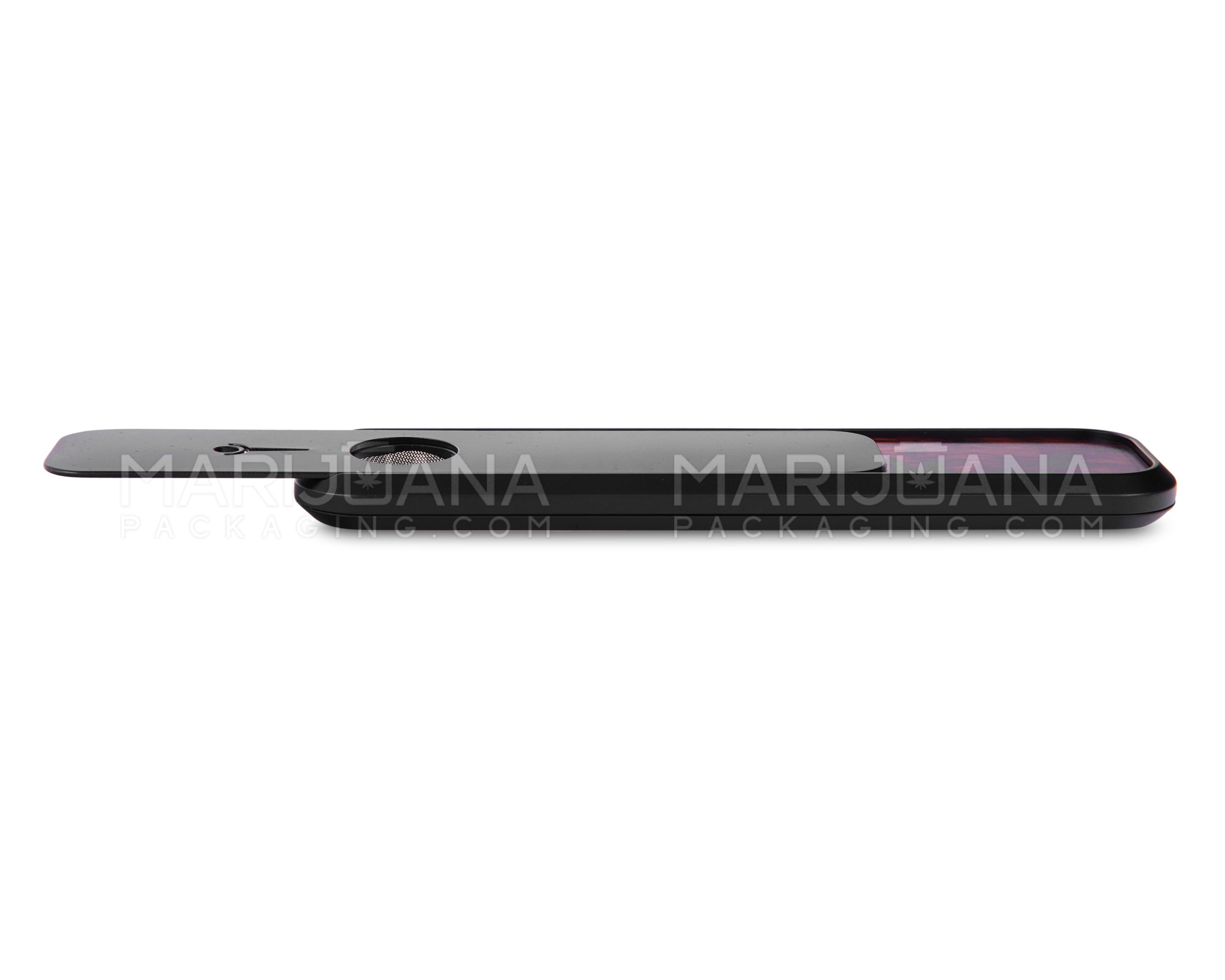 GENIUS PIPE | High Roller Magnetic Slider Pipe w/ Black Slider | 6in Long - Metal - Black & Mahogany - 9