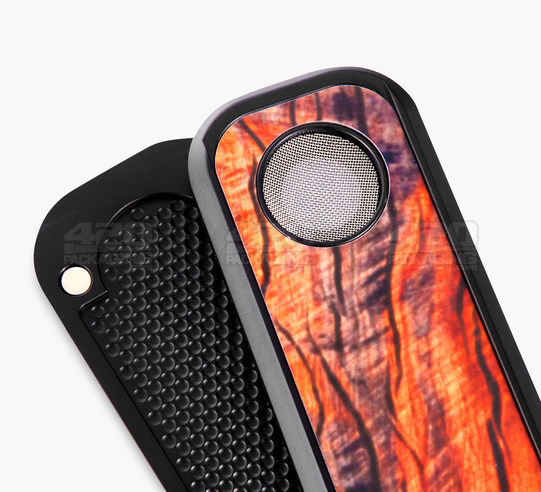 Genius Pipe High Roller Magnetic Slider Pipe | 6in Long - Metal - Black & Mahogany - 7