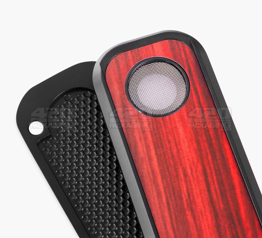 Genius Pipe High Roller Magnetic Slider Pipe | 6in Long - Metal - Black & Cherrywood - 7