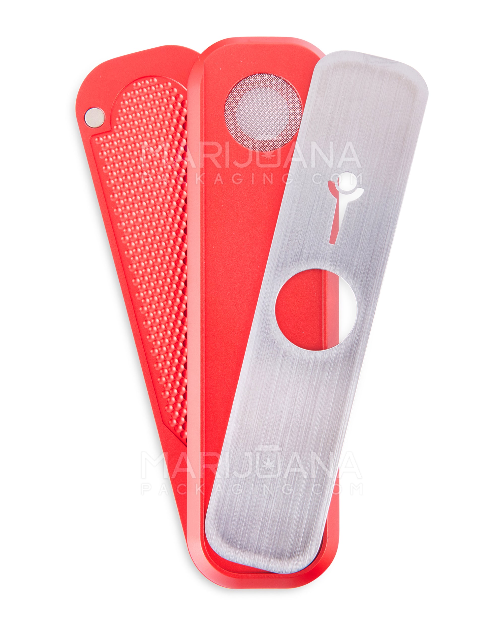 GENIUS PIPE | Mini Color Magnetic Slider Pipe | 5in Long - Metal - Red - 1