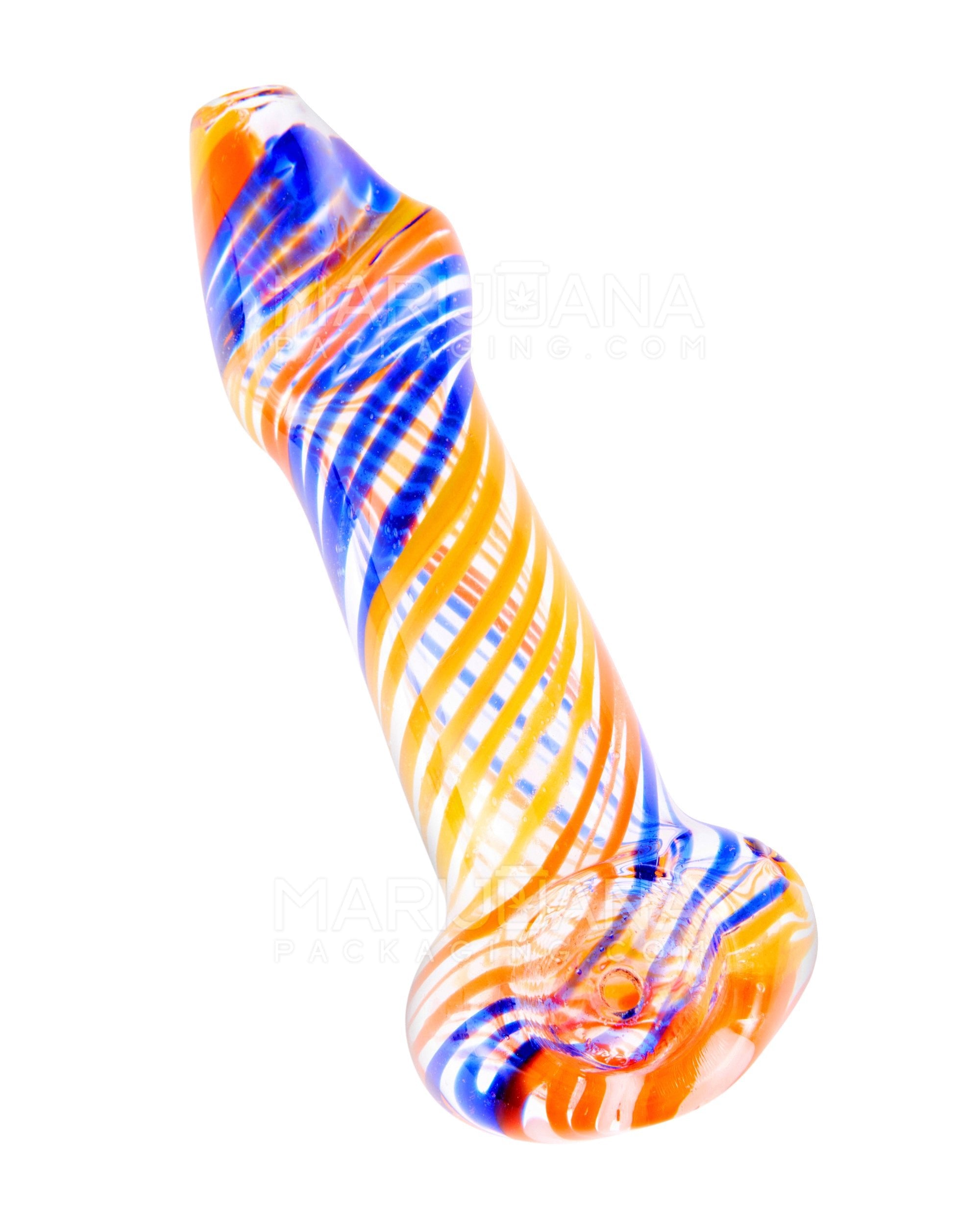 Variety Mouthpiece Spiral Spoon Hand Pipe w/ Ribboning | 4.5in Long - Glass - Assorted - 10