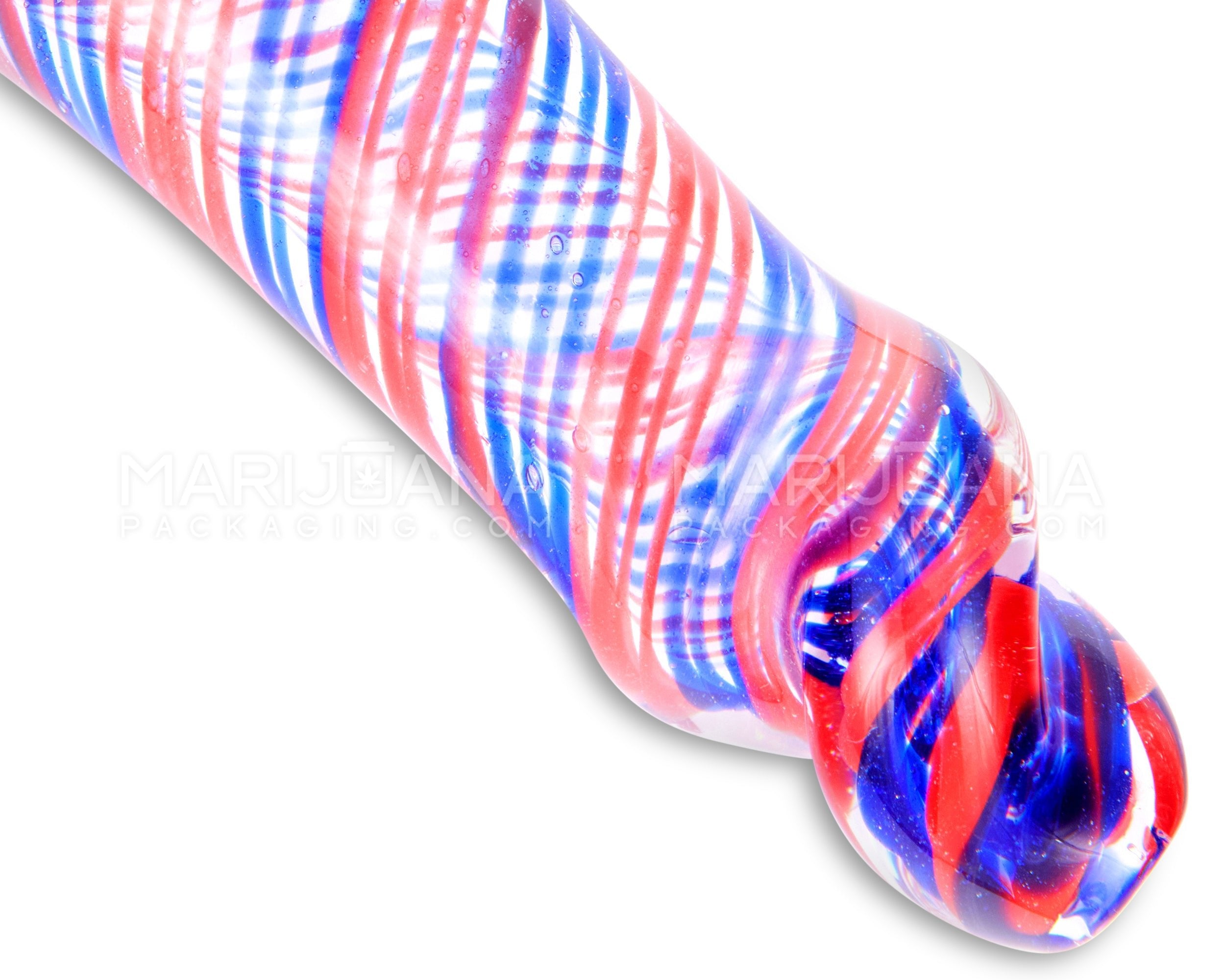 Variety Mouthpiece Spiral Spoon Hand Pipe w/ Ribboning | 4.5in Long - Glass - Assorted - 3