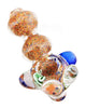 Swirl & Fumed Bulged Spoon Hand Pipe w/ Multi Knockers & Ribboning | 4.5in Long - Glass - Assorted
