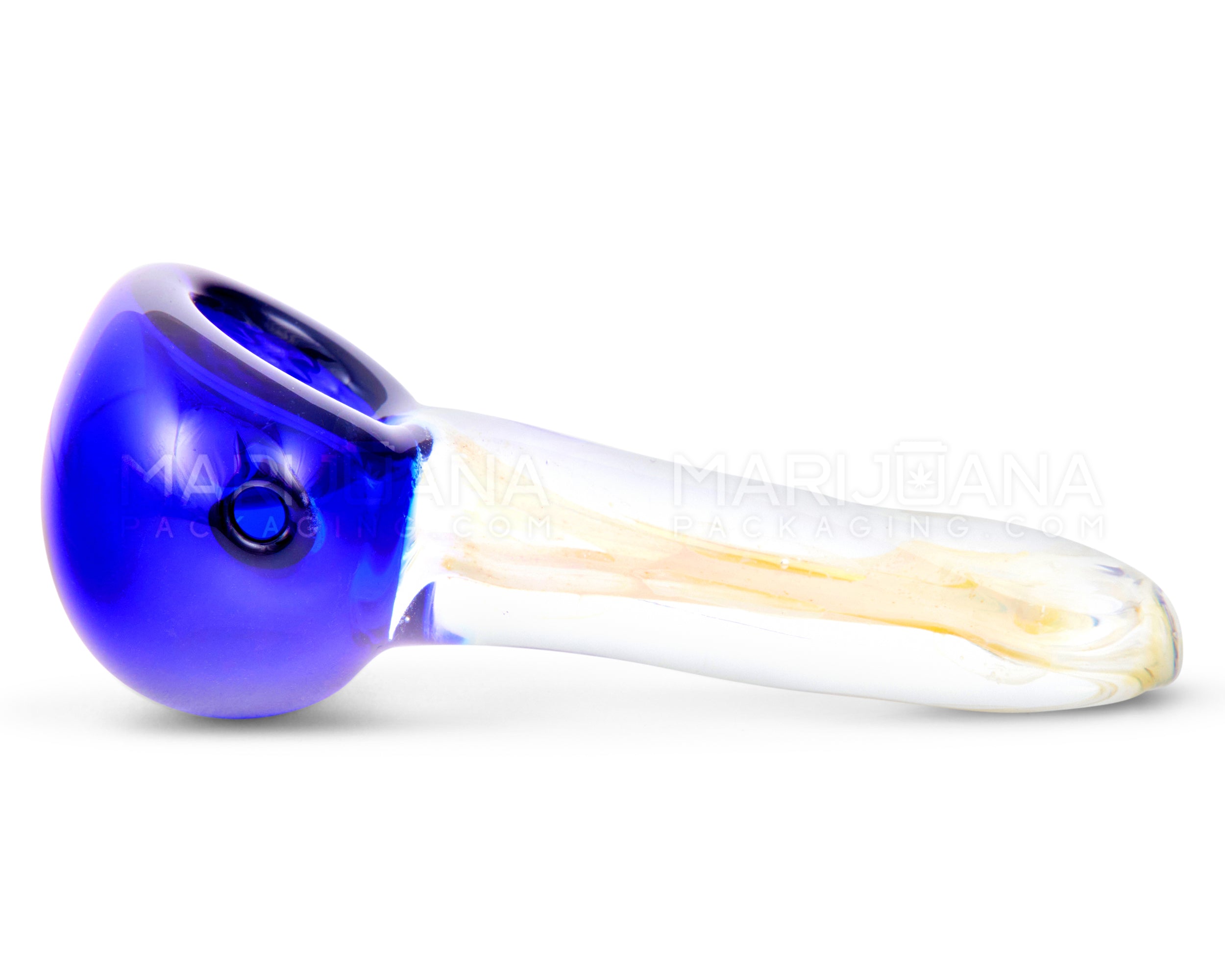 Flat Mouthpiece Fumed Spoon Hand Pipe | 3.5in Long - Glass - Assorted - 4