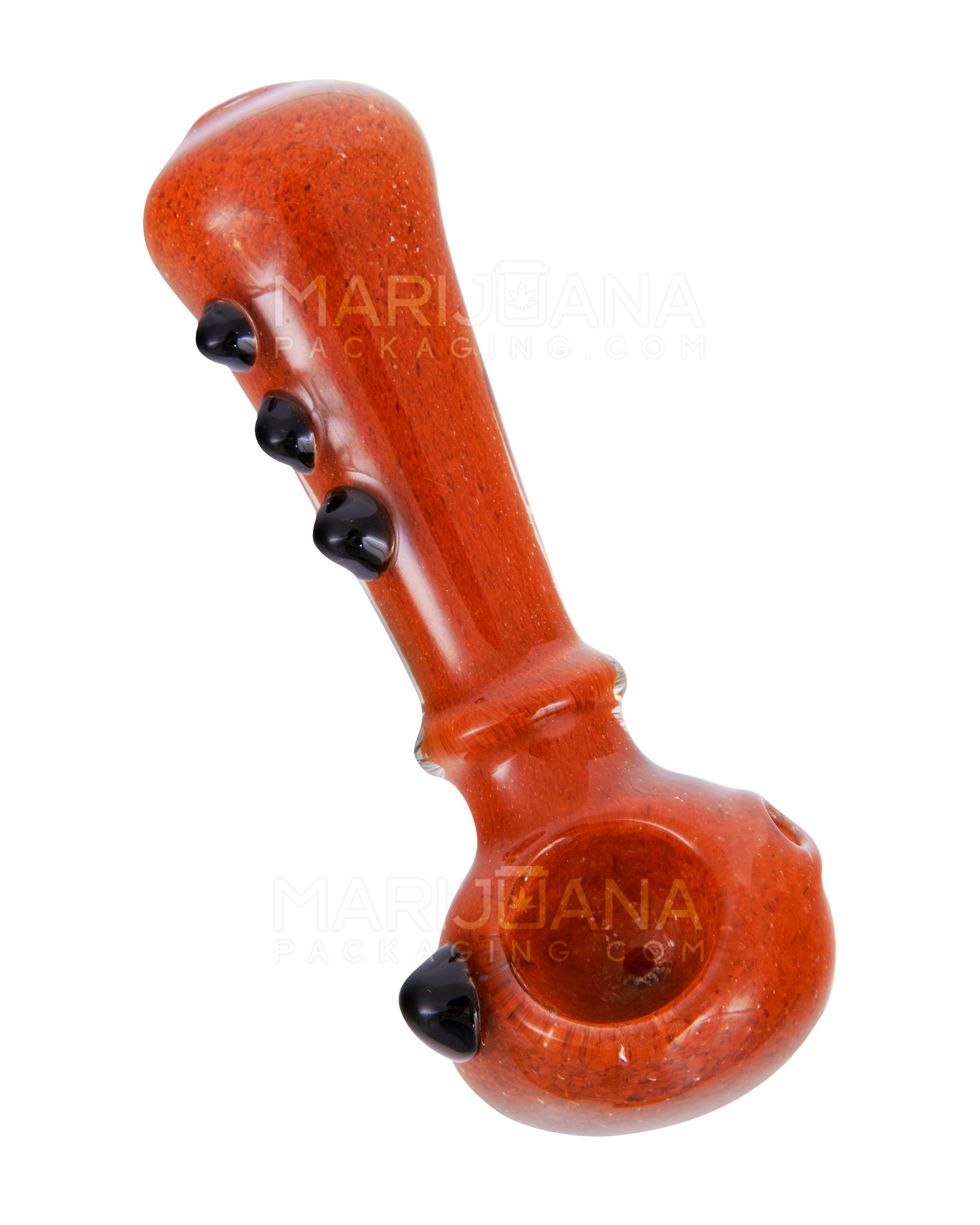 Pastel Frit Ringed Spoon Hand Pipes w/ Multi Knockers | 4in Long - Glass - Assorted - 8