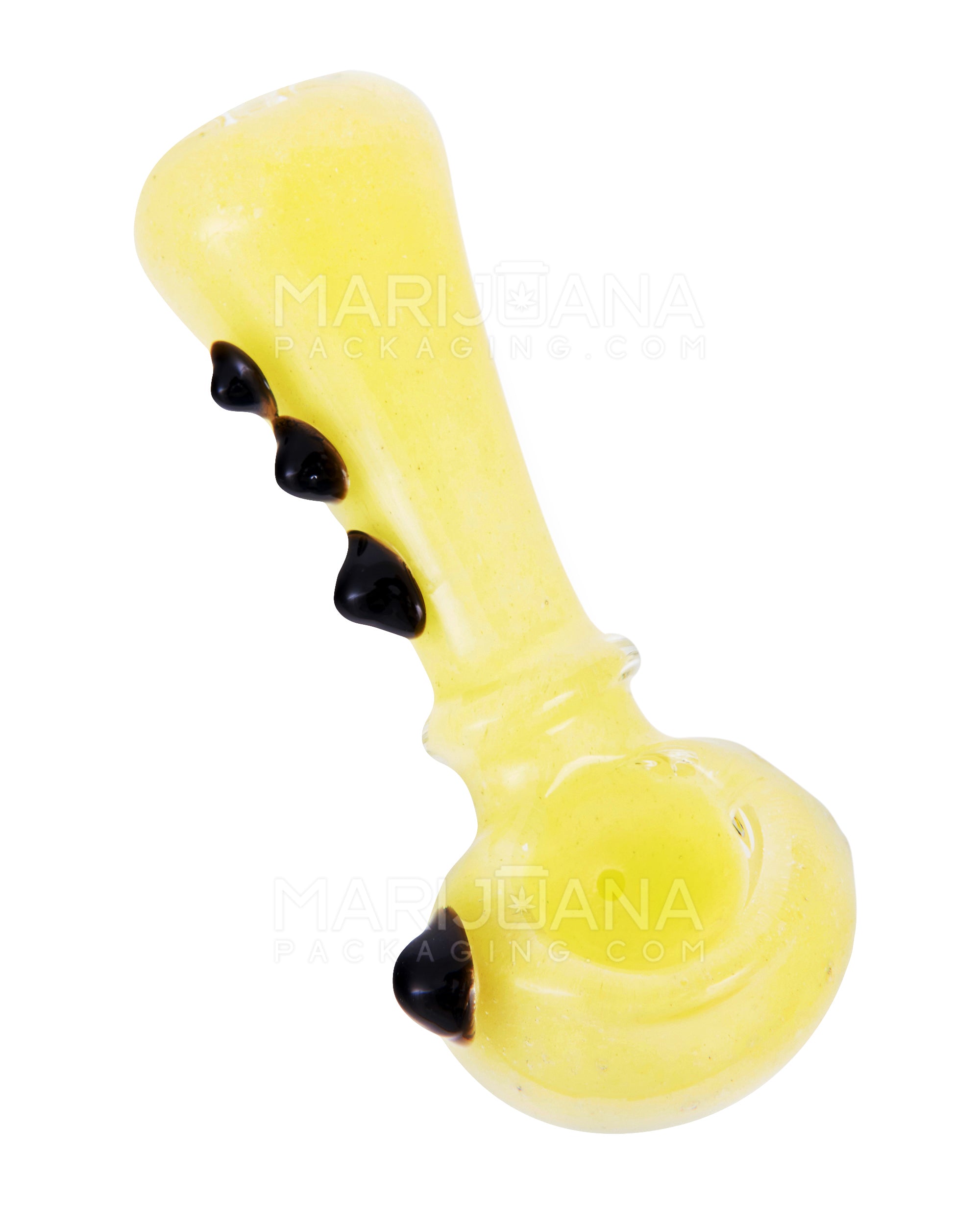 Pastel Frit Ringed Spoon Hand Pipes w/ Multi Knockers | 4in Long - Glass - Assorted - 7