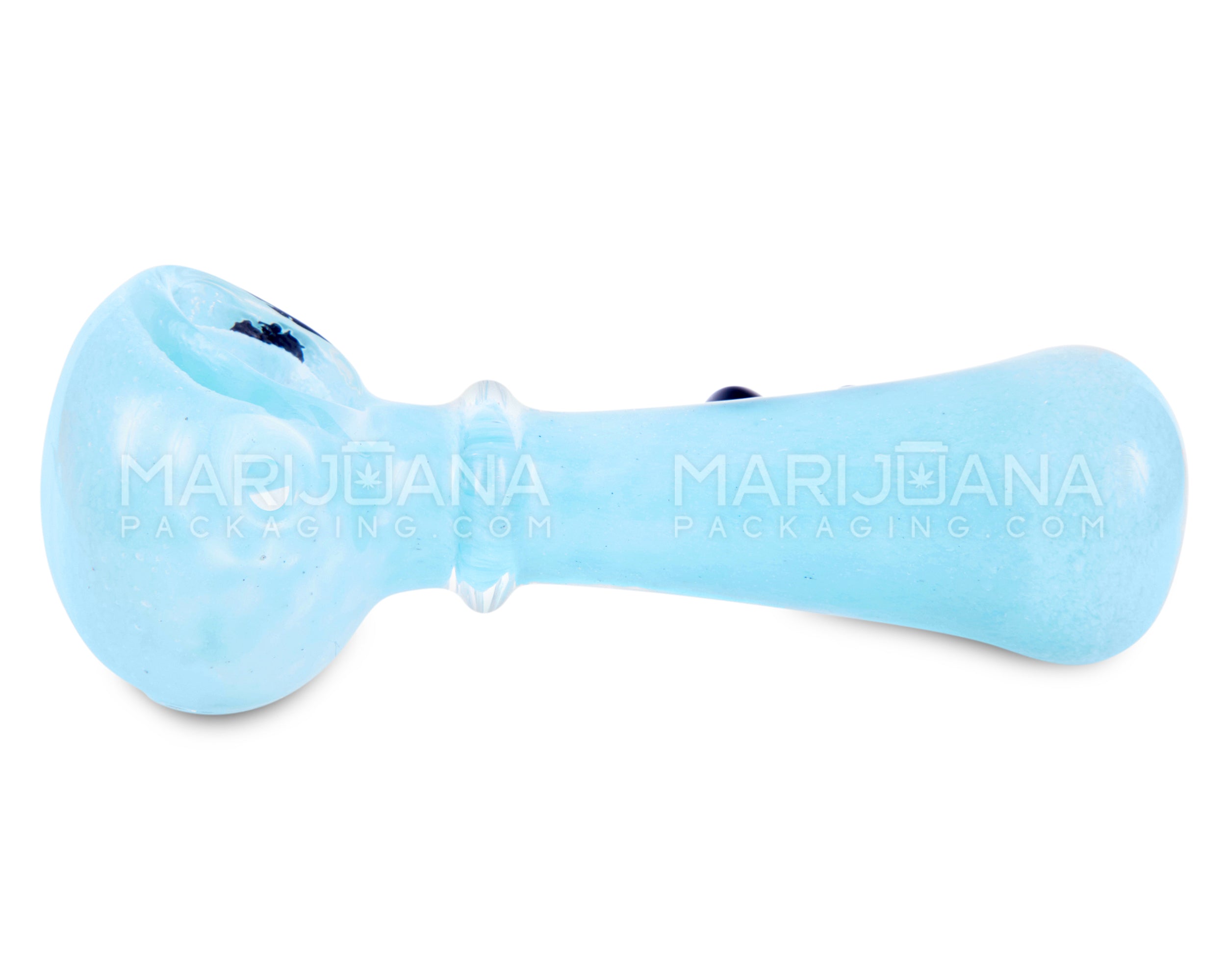 Pastel Frit Ringed Spoon Hand Pipes w/ Multi Knockers | 4in Long - Glass - Assorted - 5