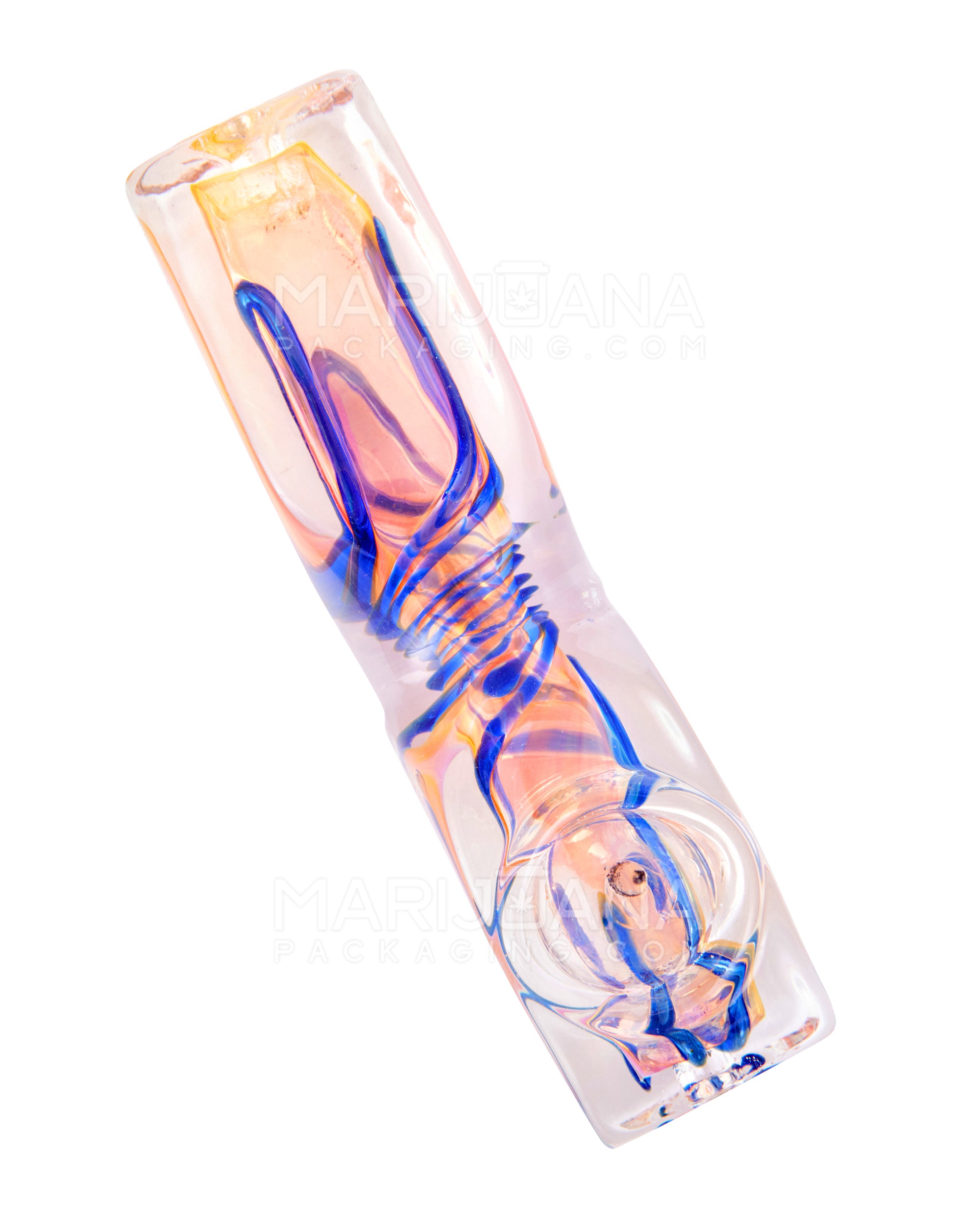 Swirl & Mixed Fumed Double Ended Rectangular Hand Pipe | 4.5in Long - Glass - Assorted - 6