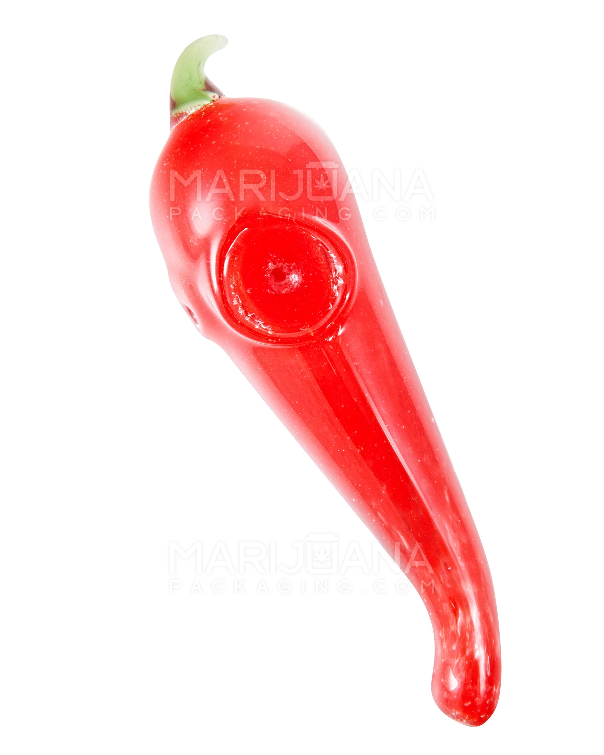 Frit Chili Pepper Spoon Hand Pipe | 5in Long - Glass - Assorted - 1