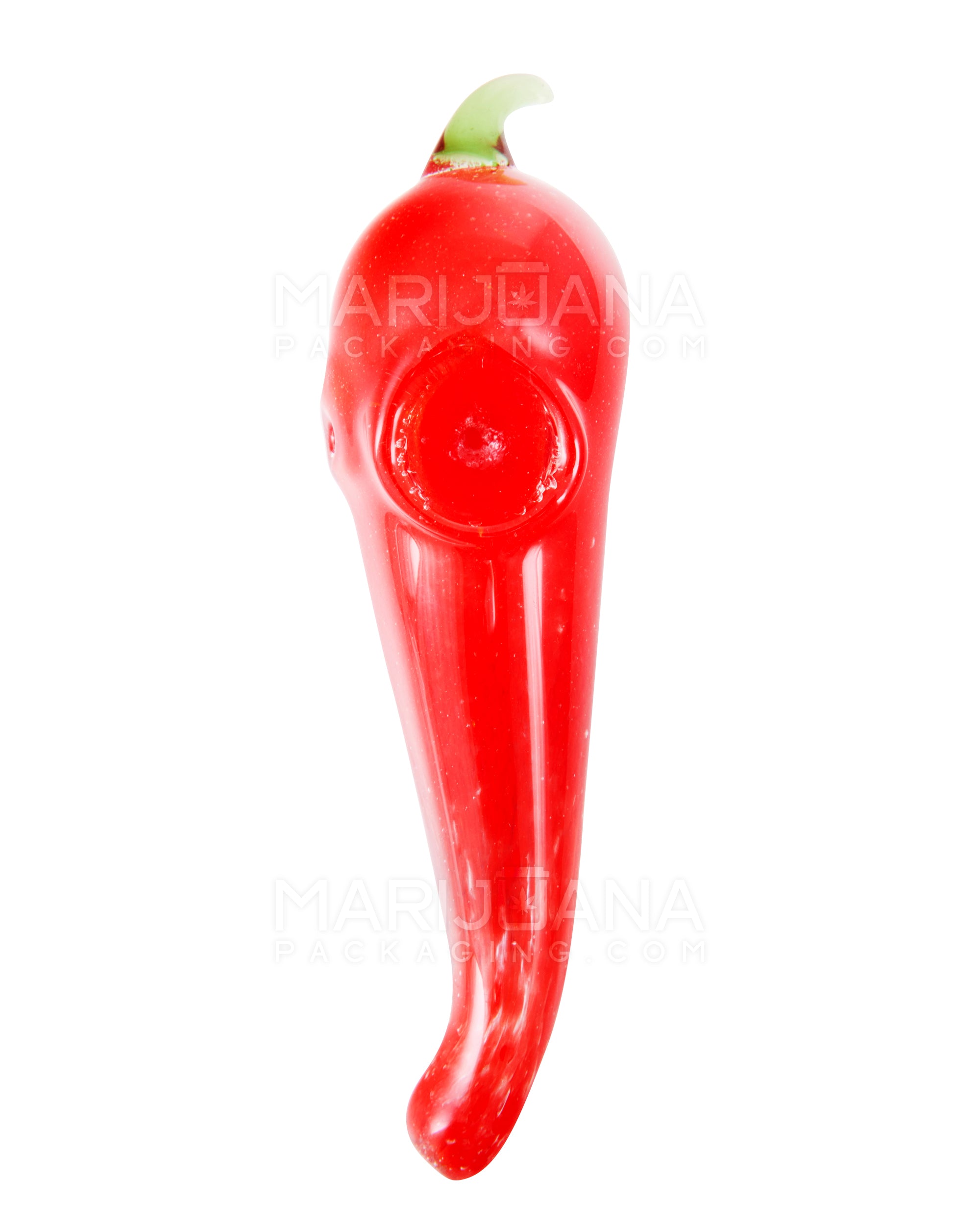 Frit Chili Pepper Spoon Hand Pipe | 5in Long - Glass - Assorted - 2