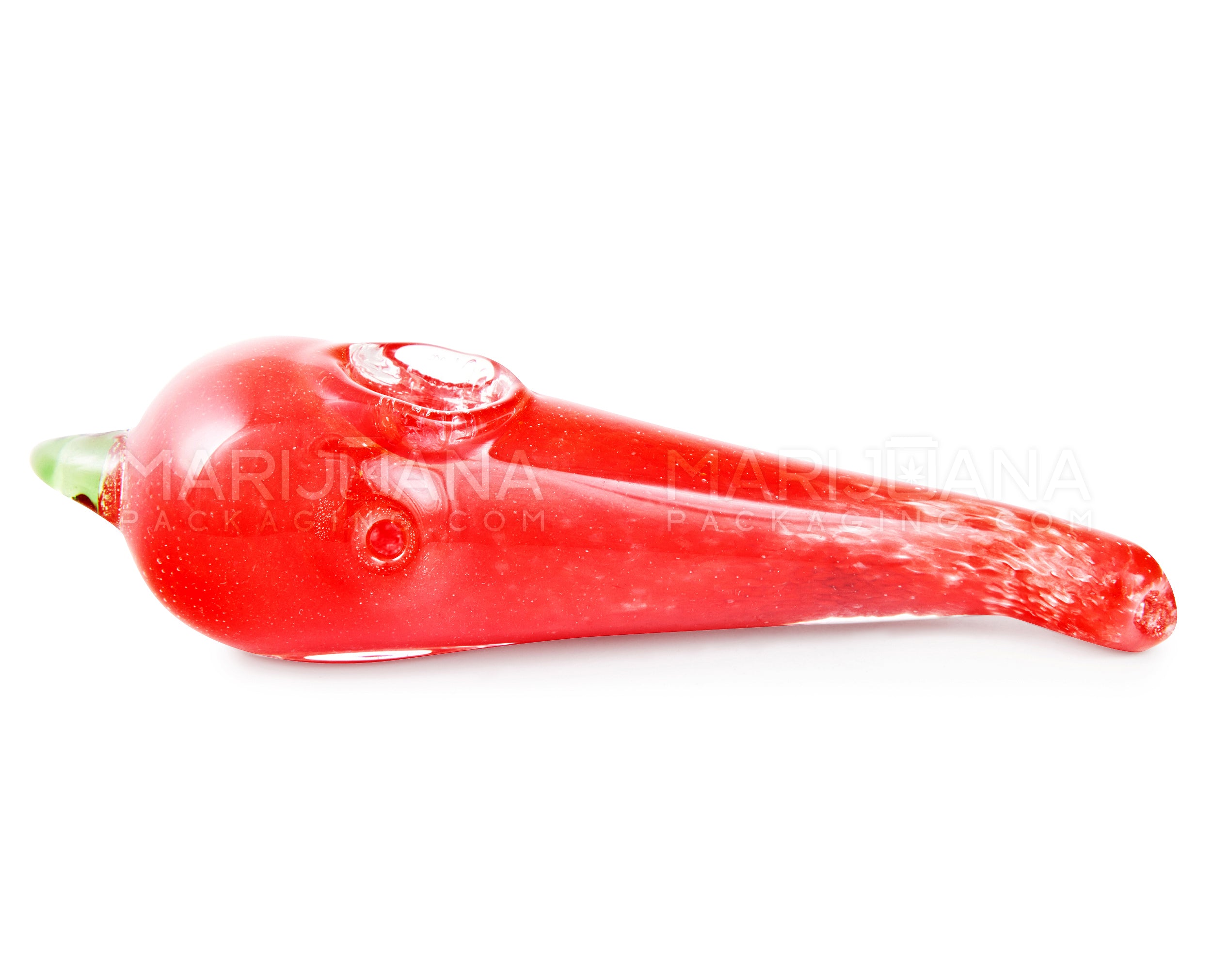 Frit Chili Pepper Spoon Hand Pipe | 5in Long - Glass - Assorted - 4