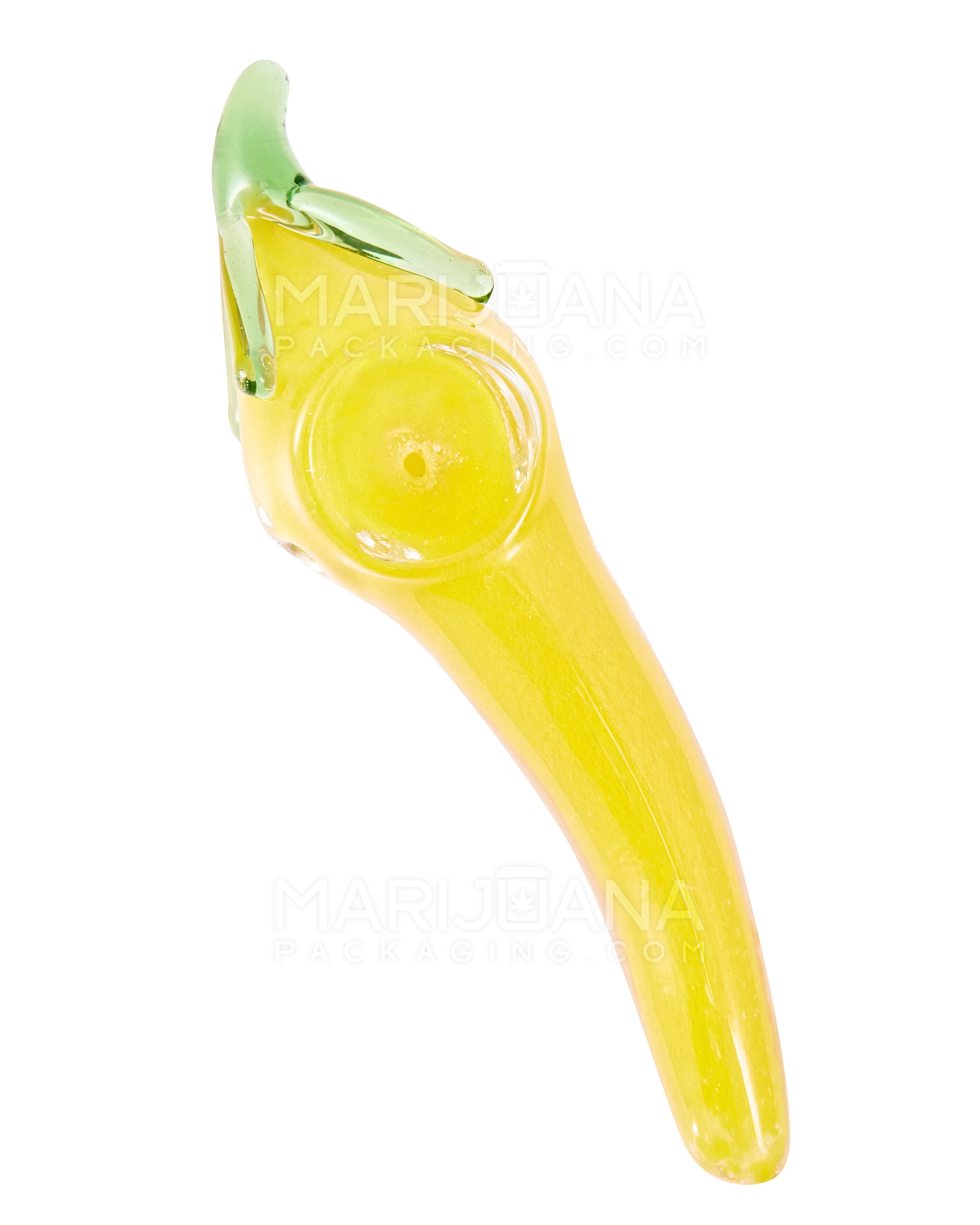 Frit Chili Pepper Spoon Hand Pipe | 5in Long - Glass - Assorted - 6