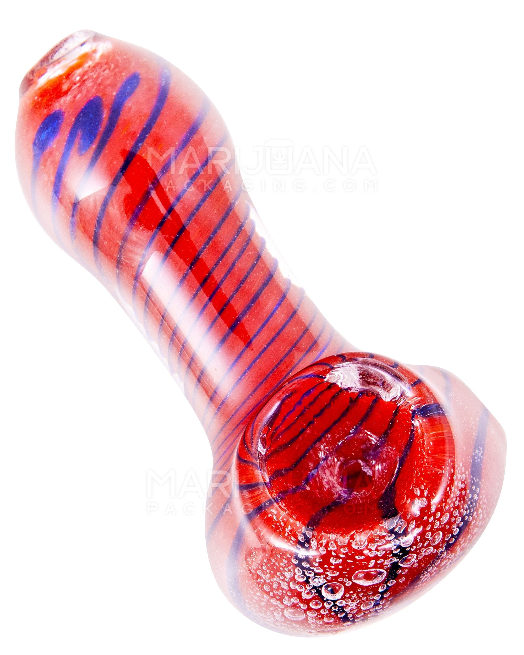 Frit & Swirl Spoon Hand Pipe | 3in Long - Glass - Assorted - 8