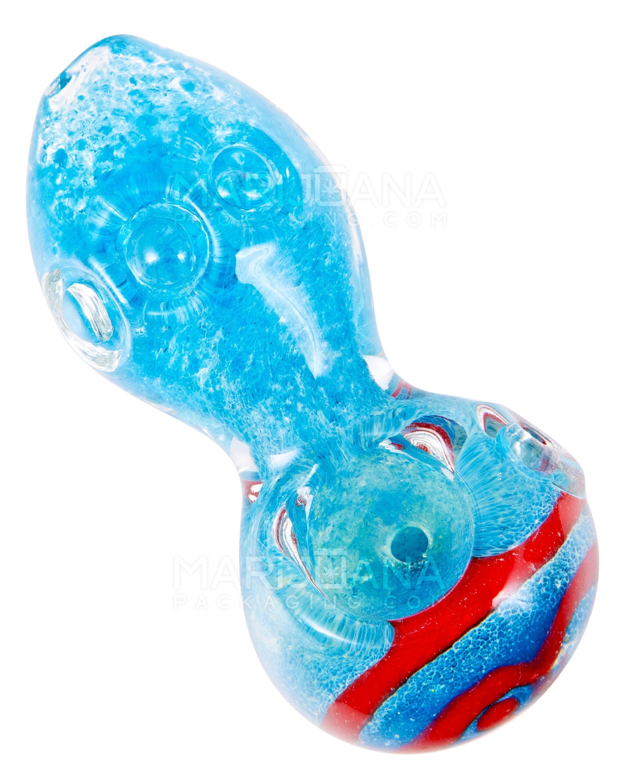 Frit & Swirl Bulged Spoon Hand Pipe | 3in Long - Glass - Assorted - 6