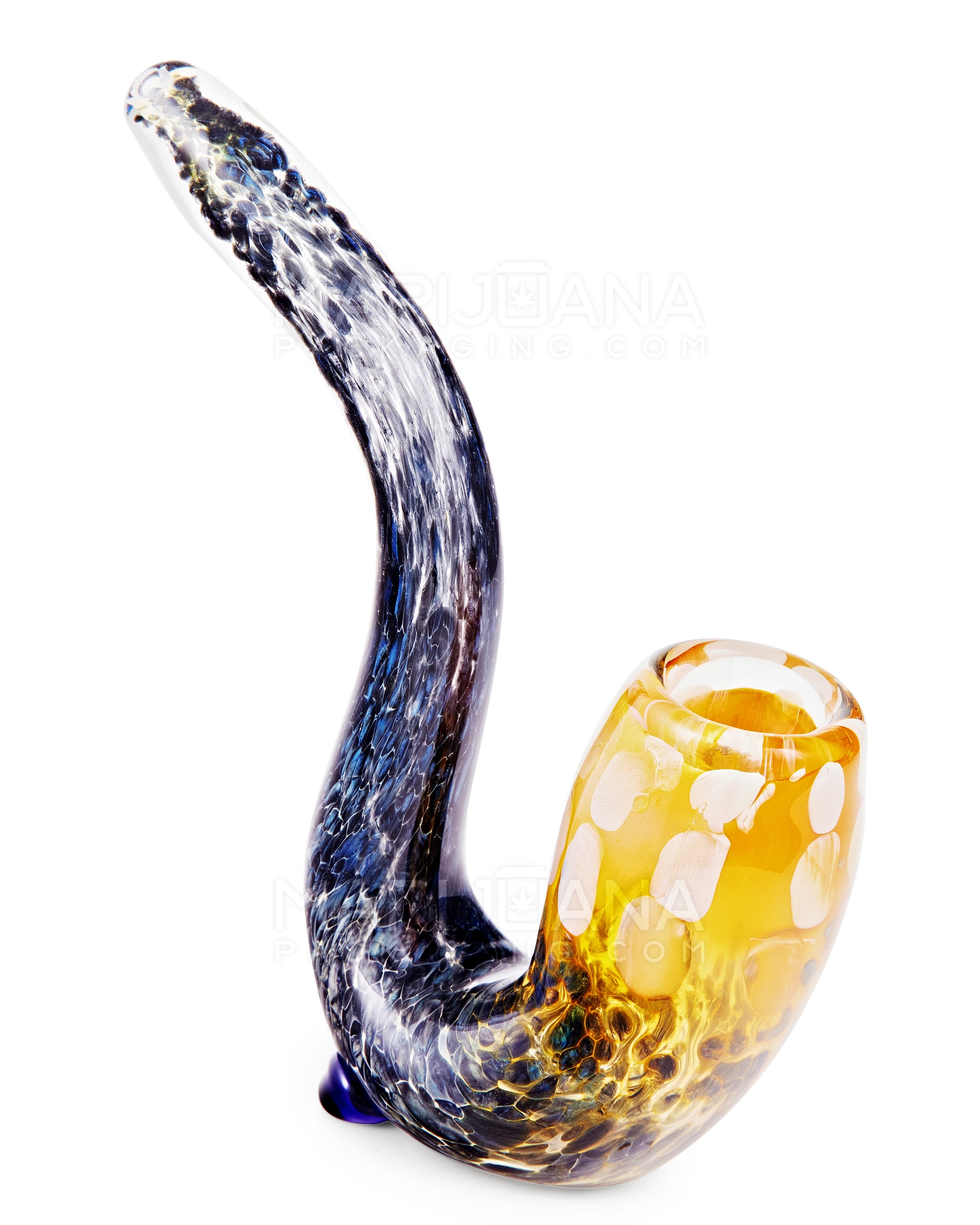Frit & Bubble Trap Sherlock Hand Pipe | 5in Long - Glass - Assorted - 6