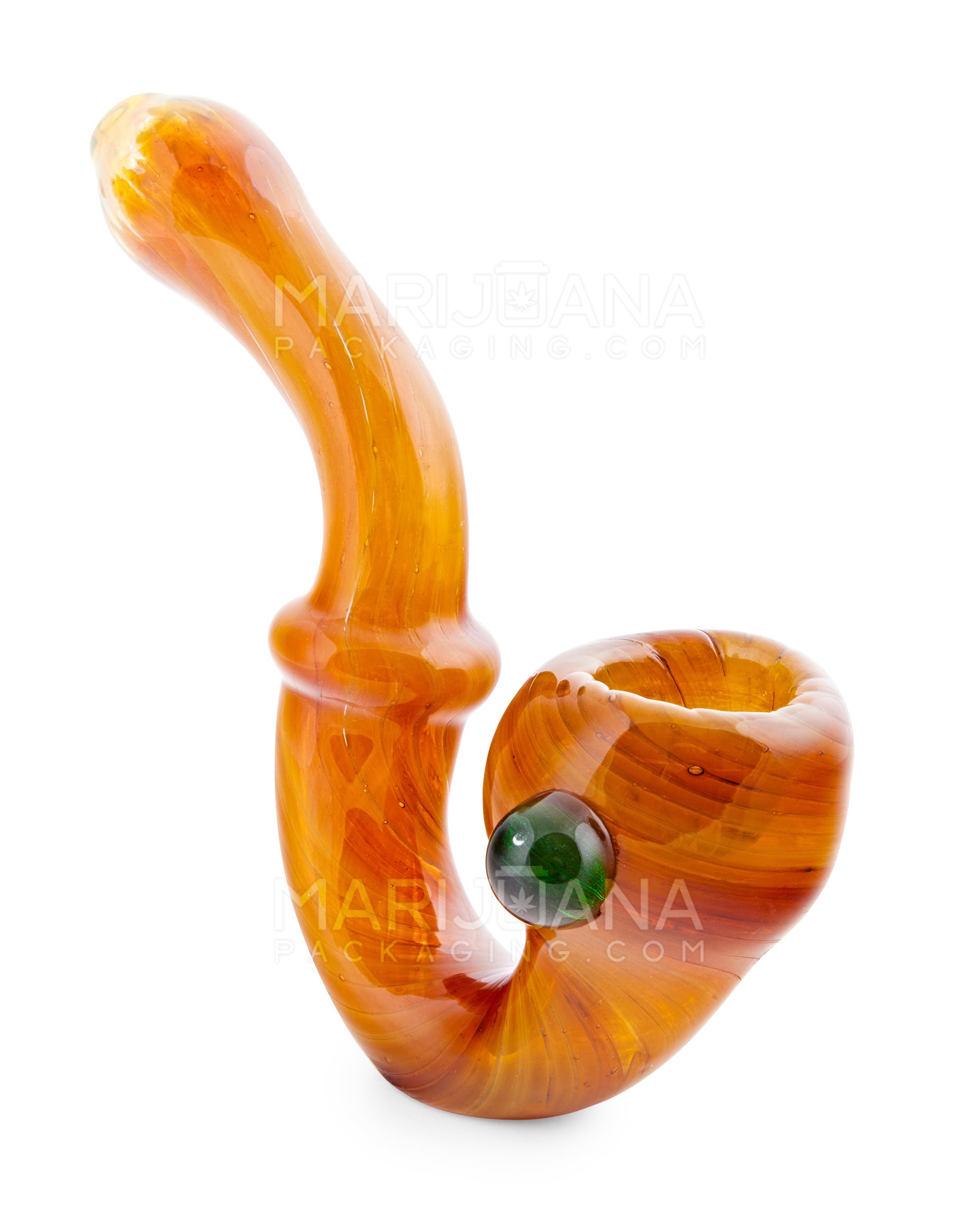 Fumed Wave Thick Sherlock Hand Pipe | 6.5in Long - Glass - Assorted