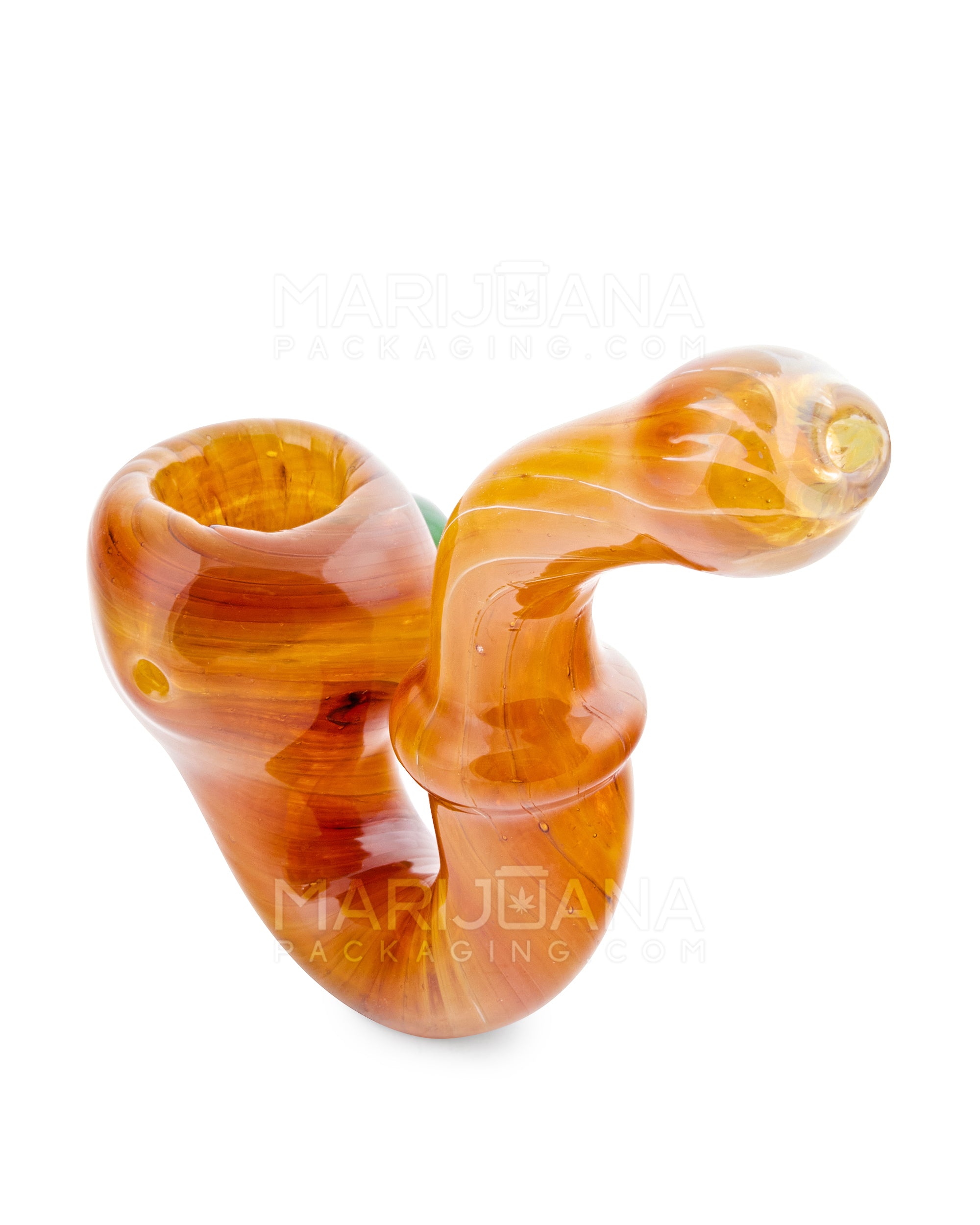 Fumed Wave Thick Sherlock Hand Pipe | 6.5in Long - Glass - Assorted
