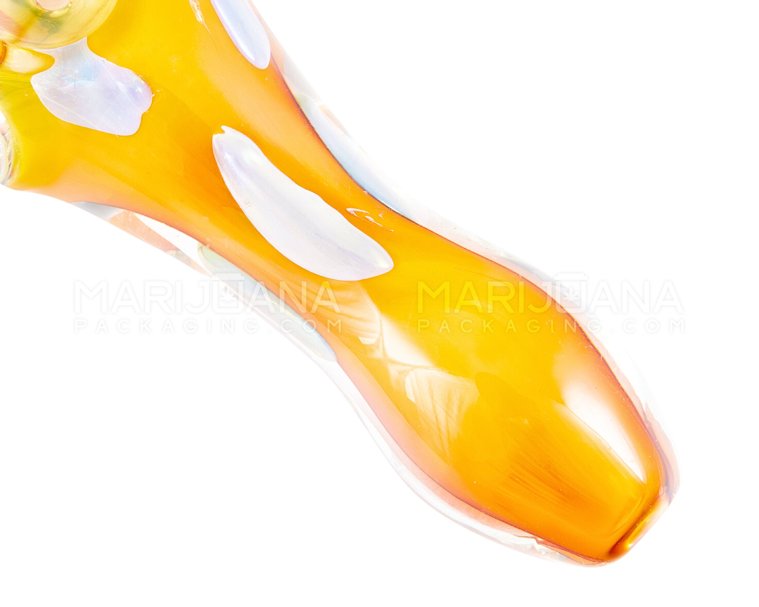 Swirl & Fumed Spoon Hand Pipe w/ Speckles & Knocker | 5in Long - Glass - Assorted - 3