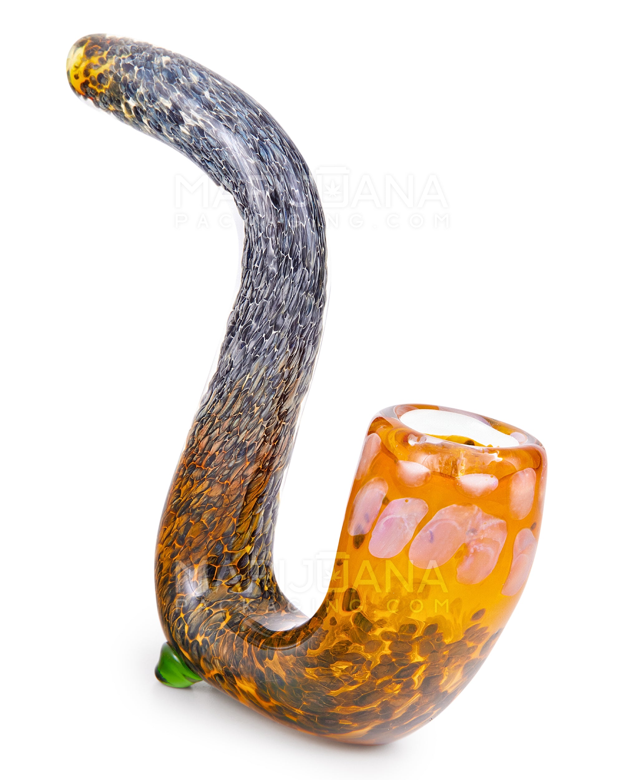 Frit & Fumed Sherlock Hand Pipe w/ Speckles | 5.5in Long - Glass - Assorted - 5