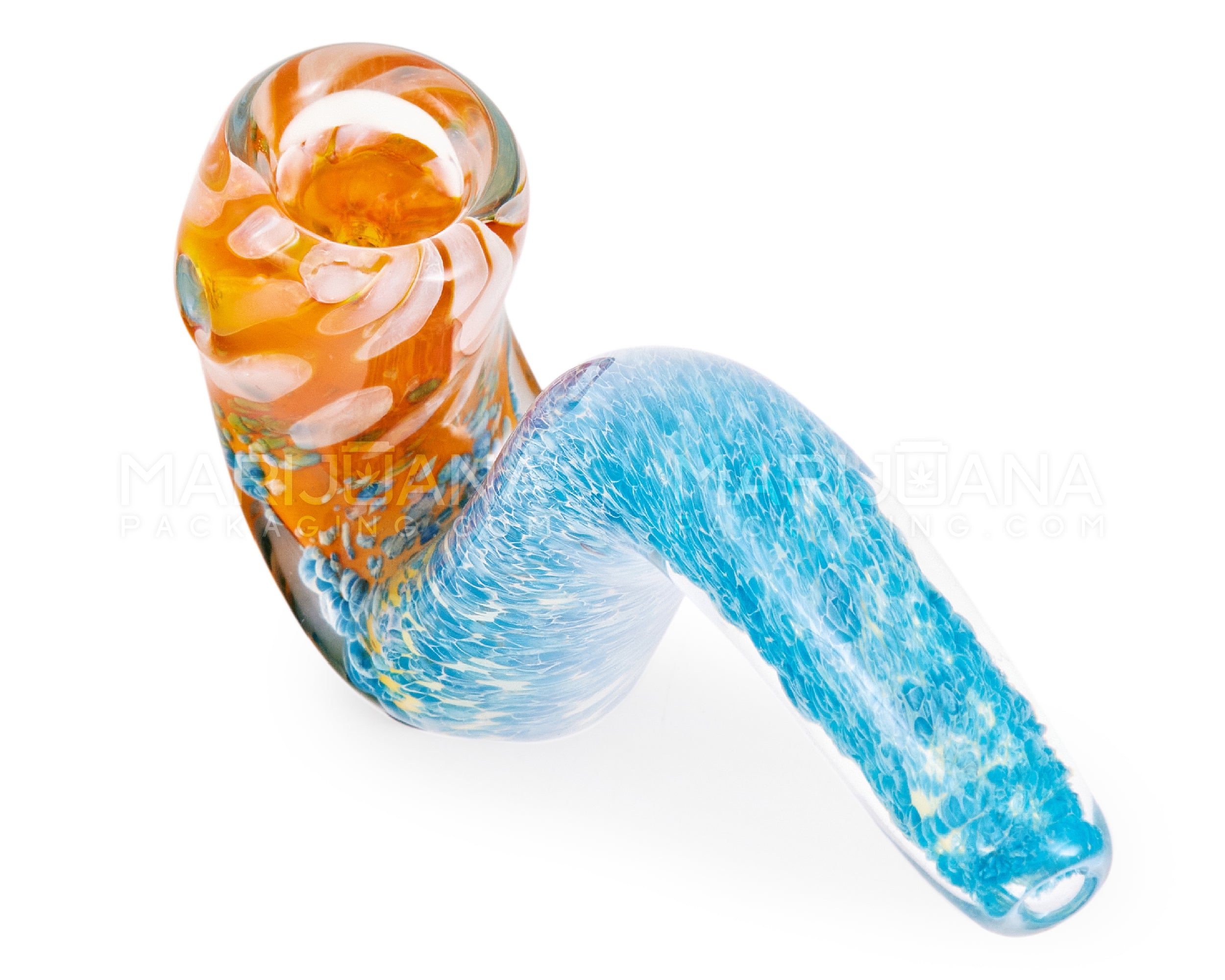 Frit & Fumed Sherlock Hand Pipe w/ Speckles | 5.5in Long - Glass - Assorted - 2