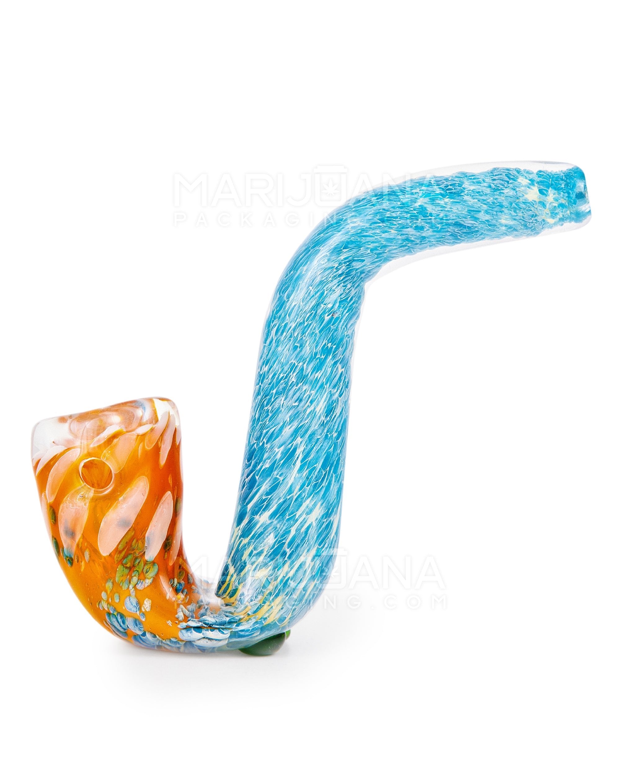 Frit & Fumed Sherlock Hand Pipe w/ Speckles | 5.5in Long - Glass - Assorted - 3