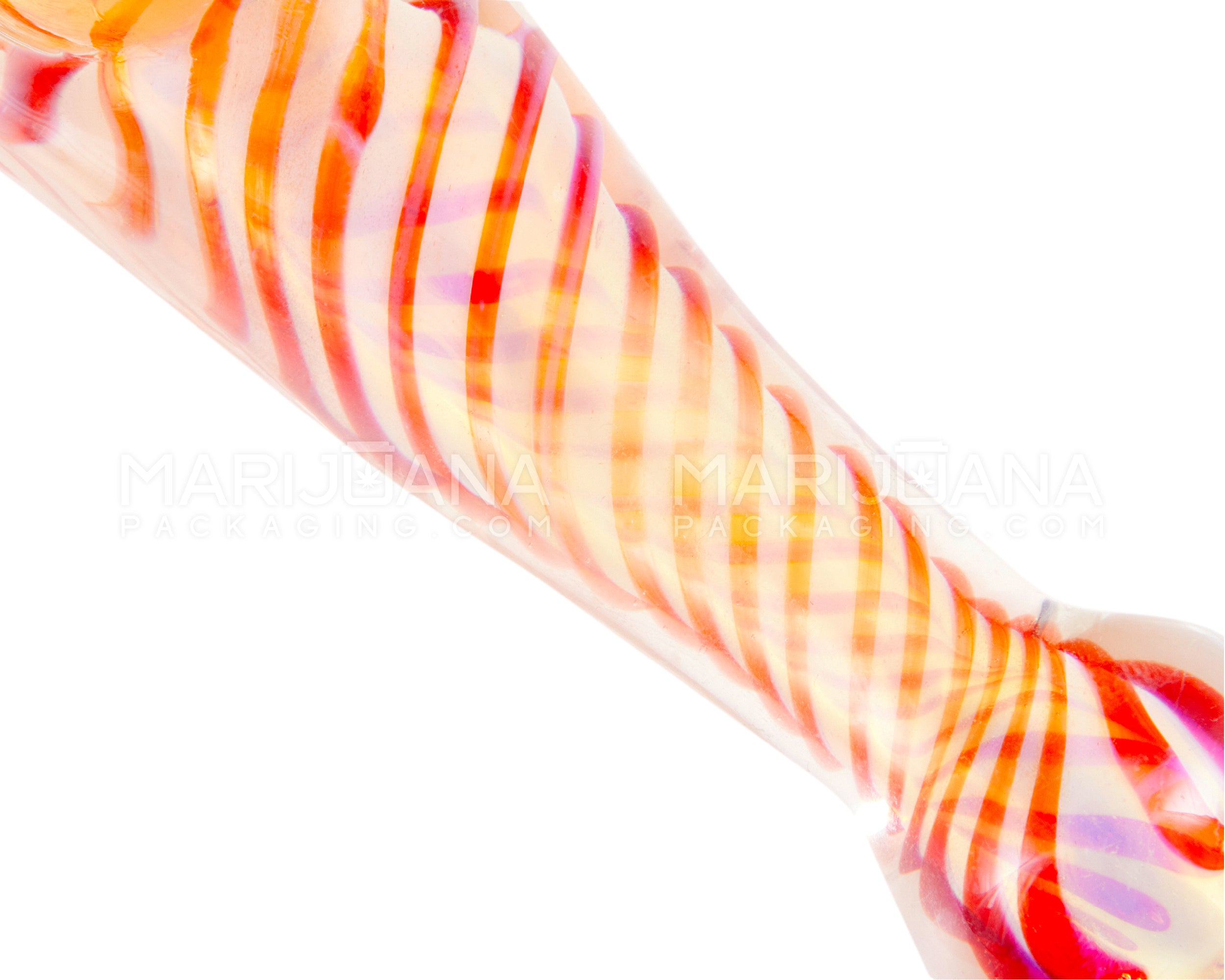 Spiral & Fumed Baseball Bat Hand Pipe w/ Double Knockers | 4.5in Long - Glass - Assorted - 3