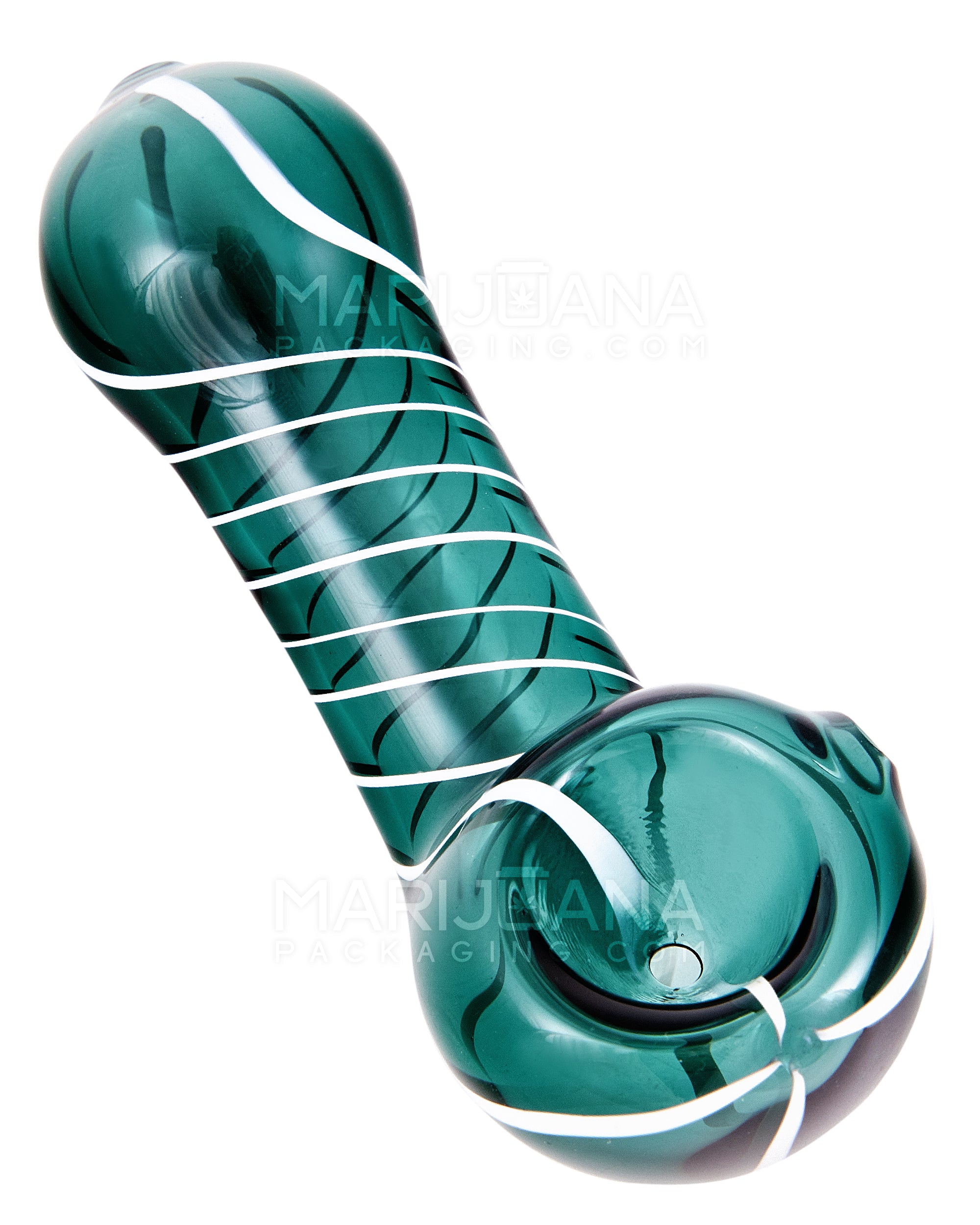 Spiral Sherlock Hand Pipe | 4.5in Long - Glass - Assorted - 1