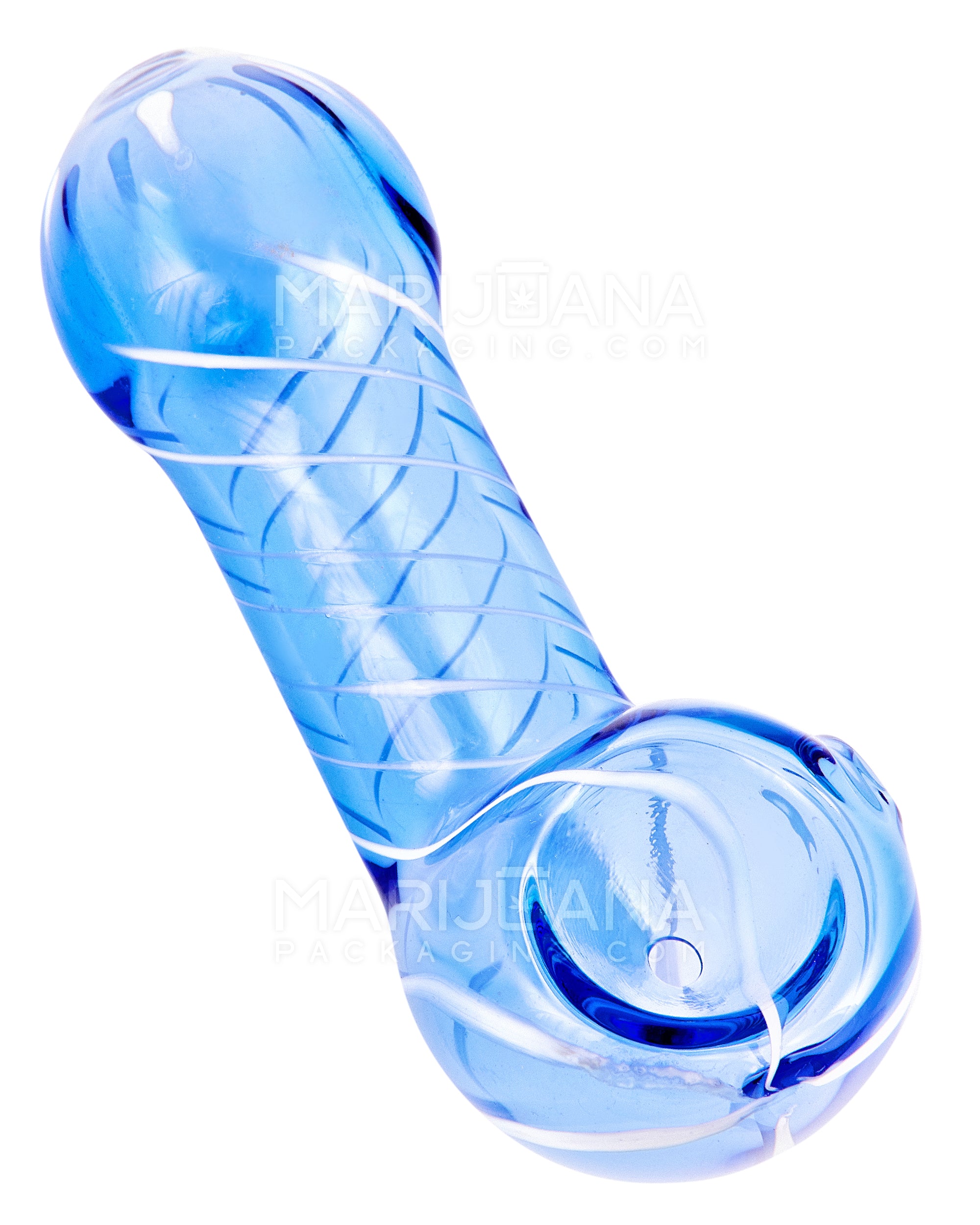 Spiral Sherlock Hand Pipe | 4.5in Long - Glass - Assorted - 6