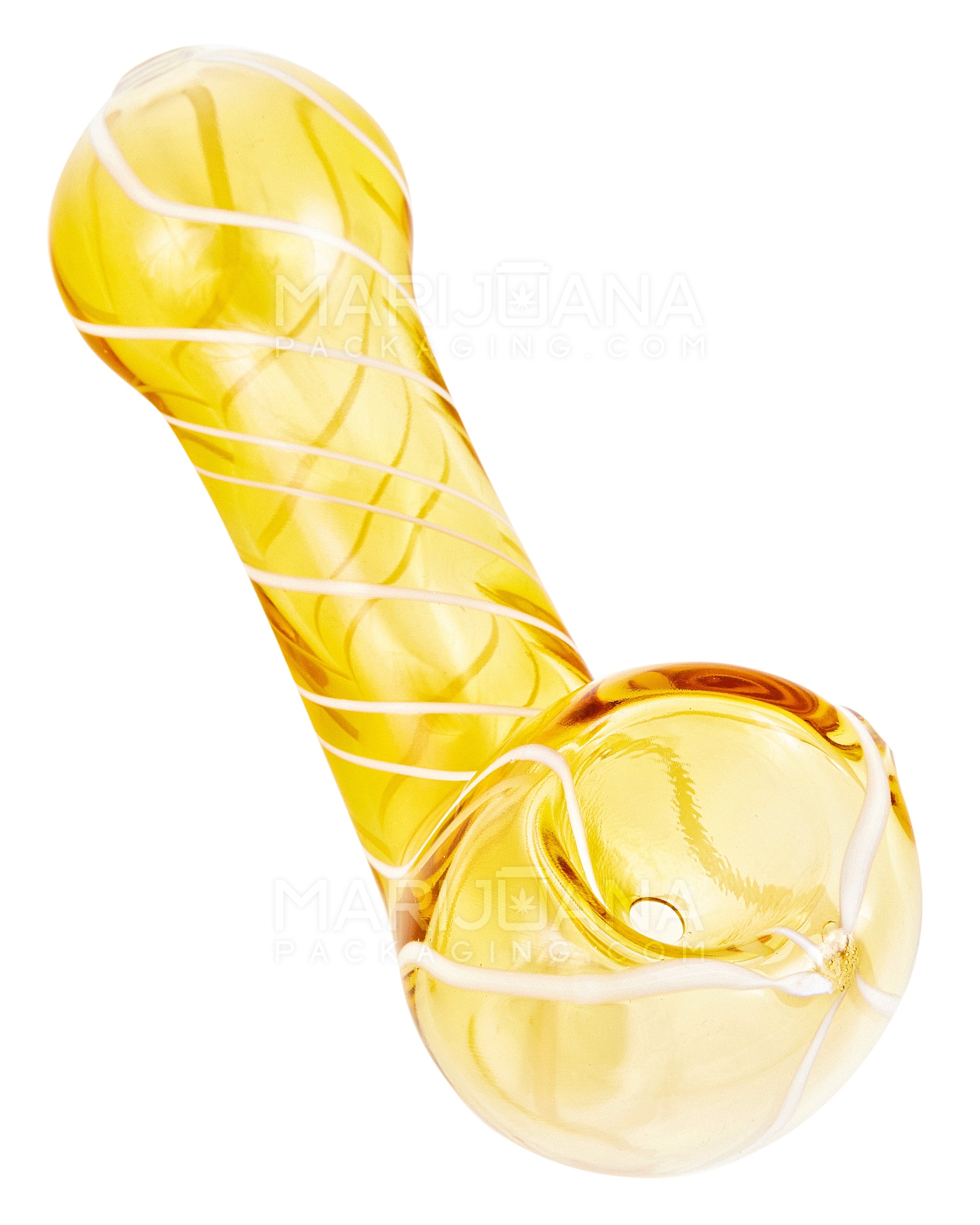 Spiral Sherlock Hand Pipe | 4.5in Long - Glass - Assorted - 7