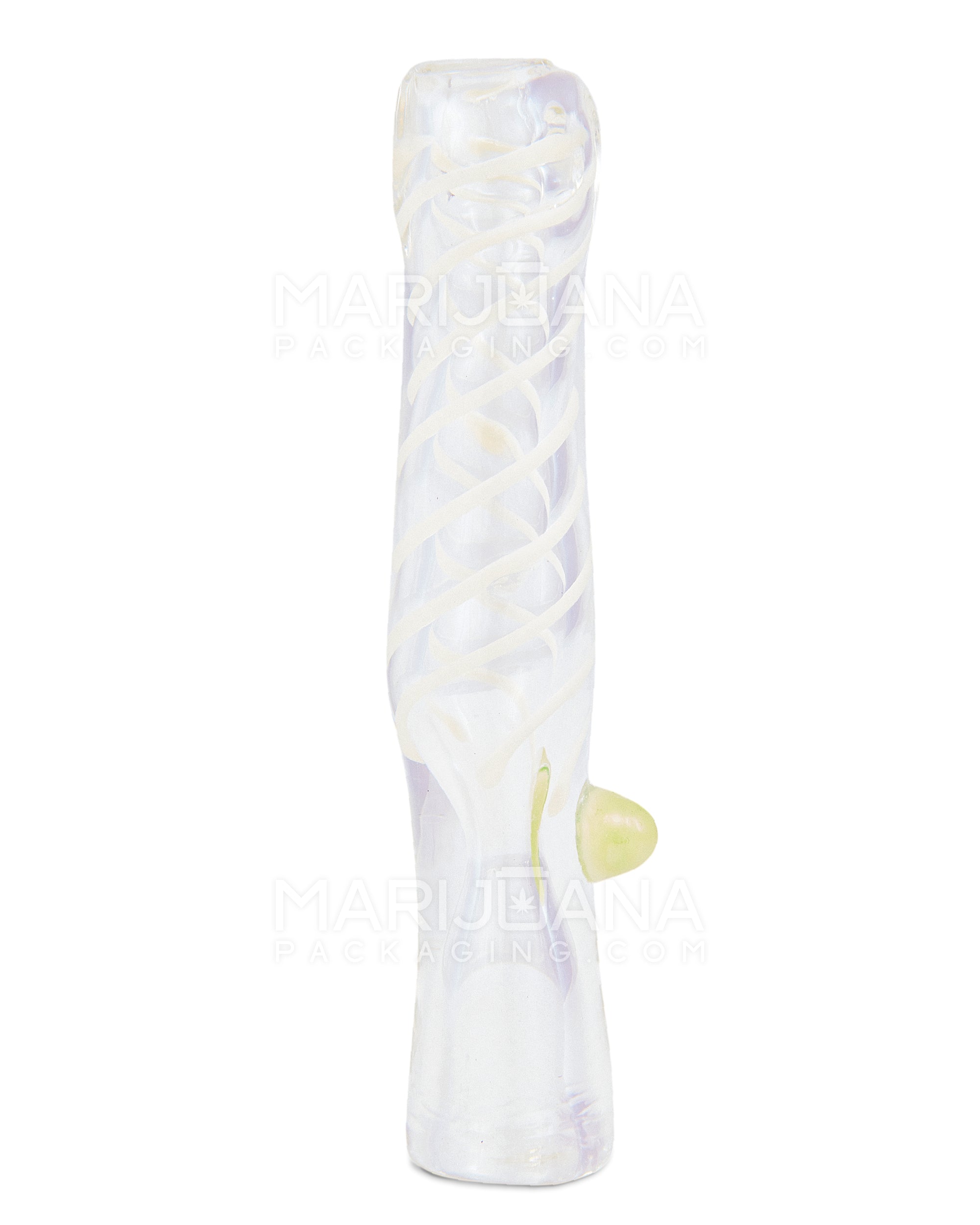 Spiral Chillum Hand Pipe w/ Knocker | 3.75in Long - Glass - Assorted - 6