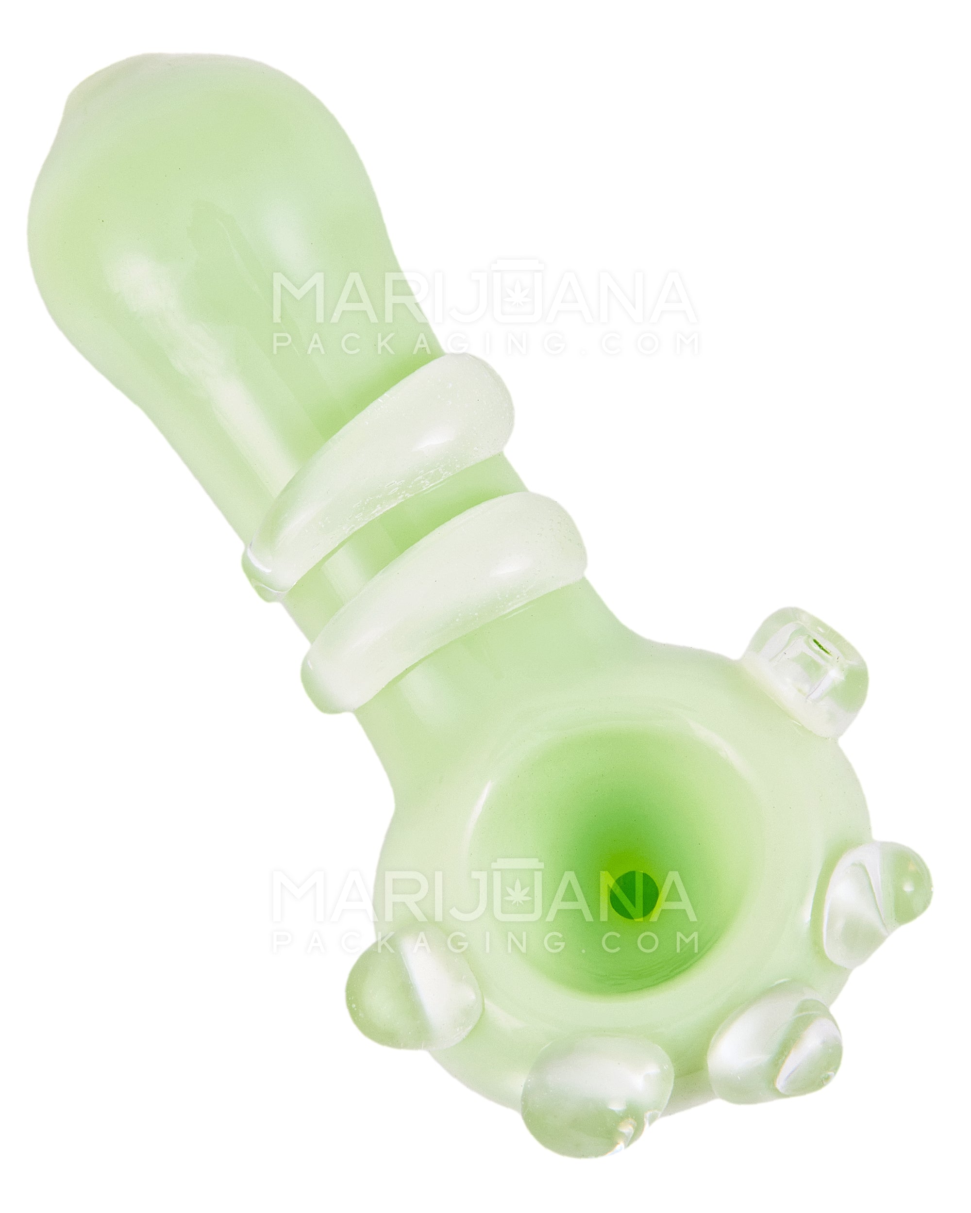 Ringed Spoon Hand Pipe w/ Multi Knockers | 3.75in Long - Glass - Assorted - 6