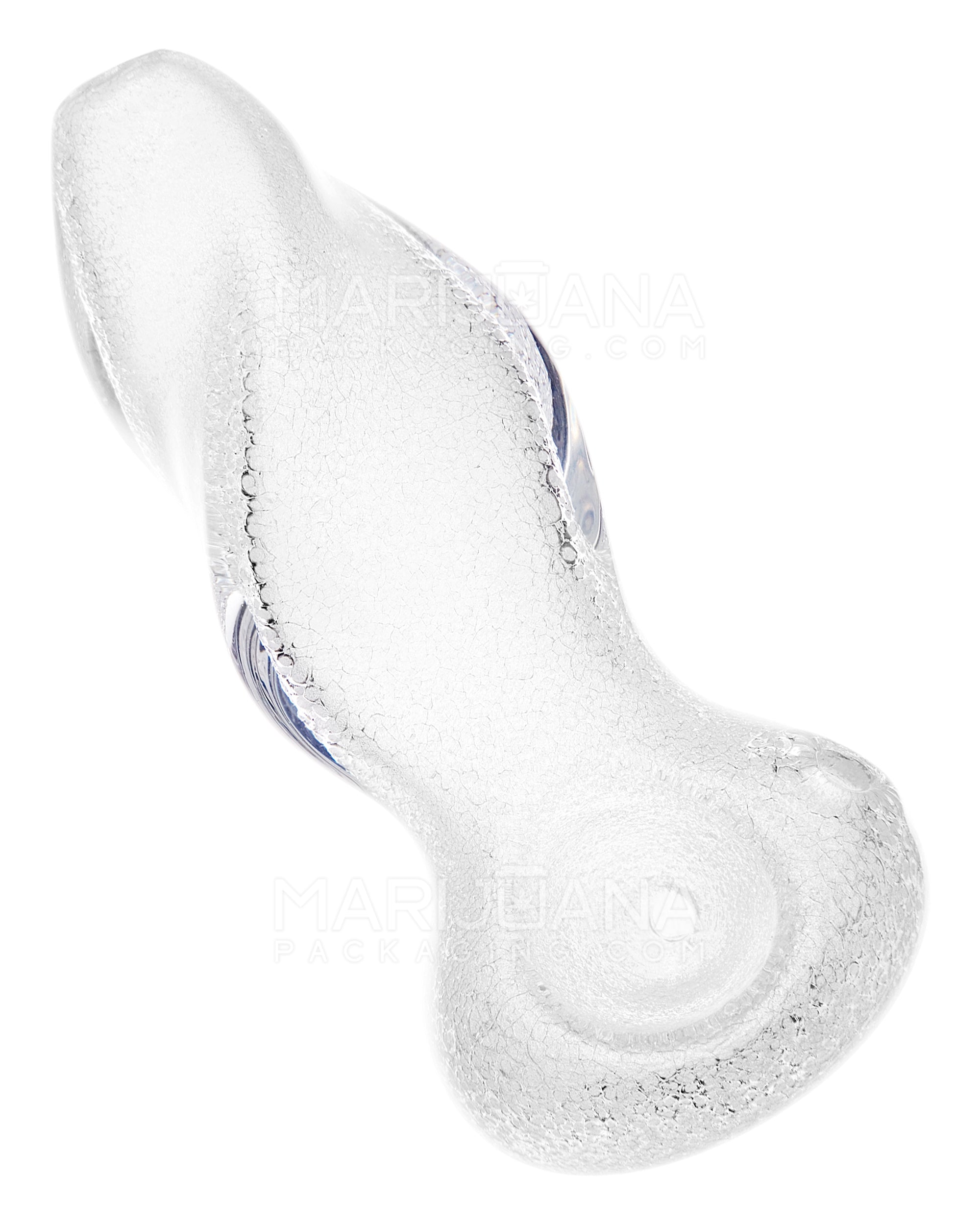 Glow-in-the-Dark | Twisted Spoon Hand Pipe | 3.5in Long - Glass - White - 1