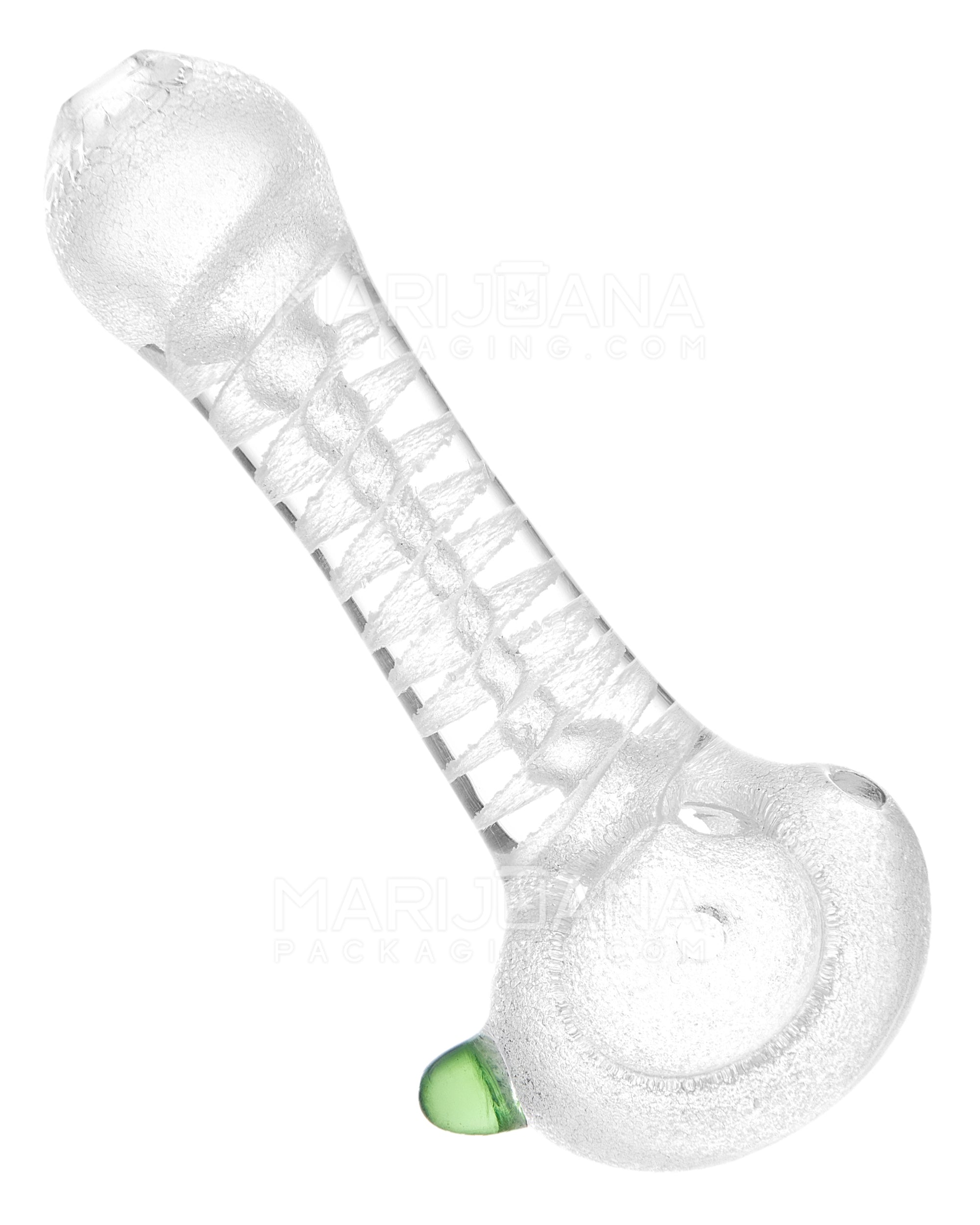 Glow-in-the-Dark | Spiral Spoon Hand Pipe | 4in Long - Glass - White - 1
