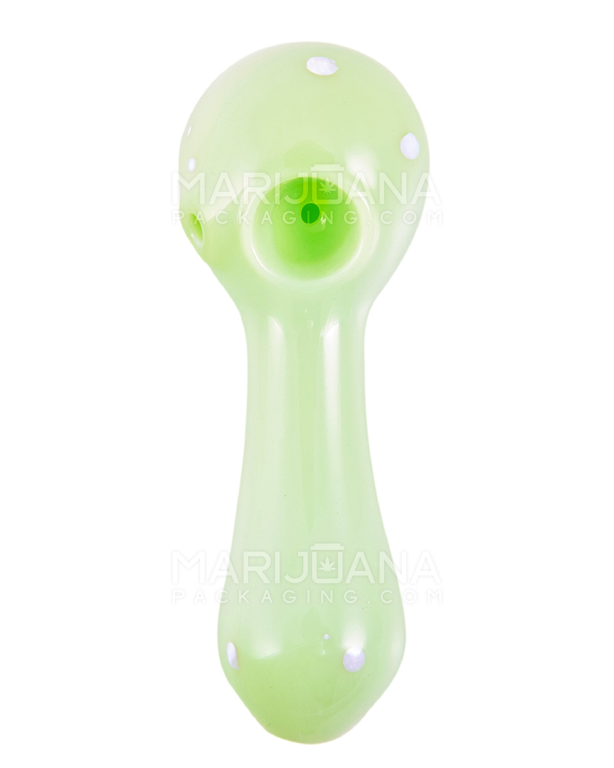 Speckled & Painted Spoon Hand Pipe | 3.5in Long - Glass - Slime - 2