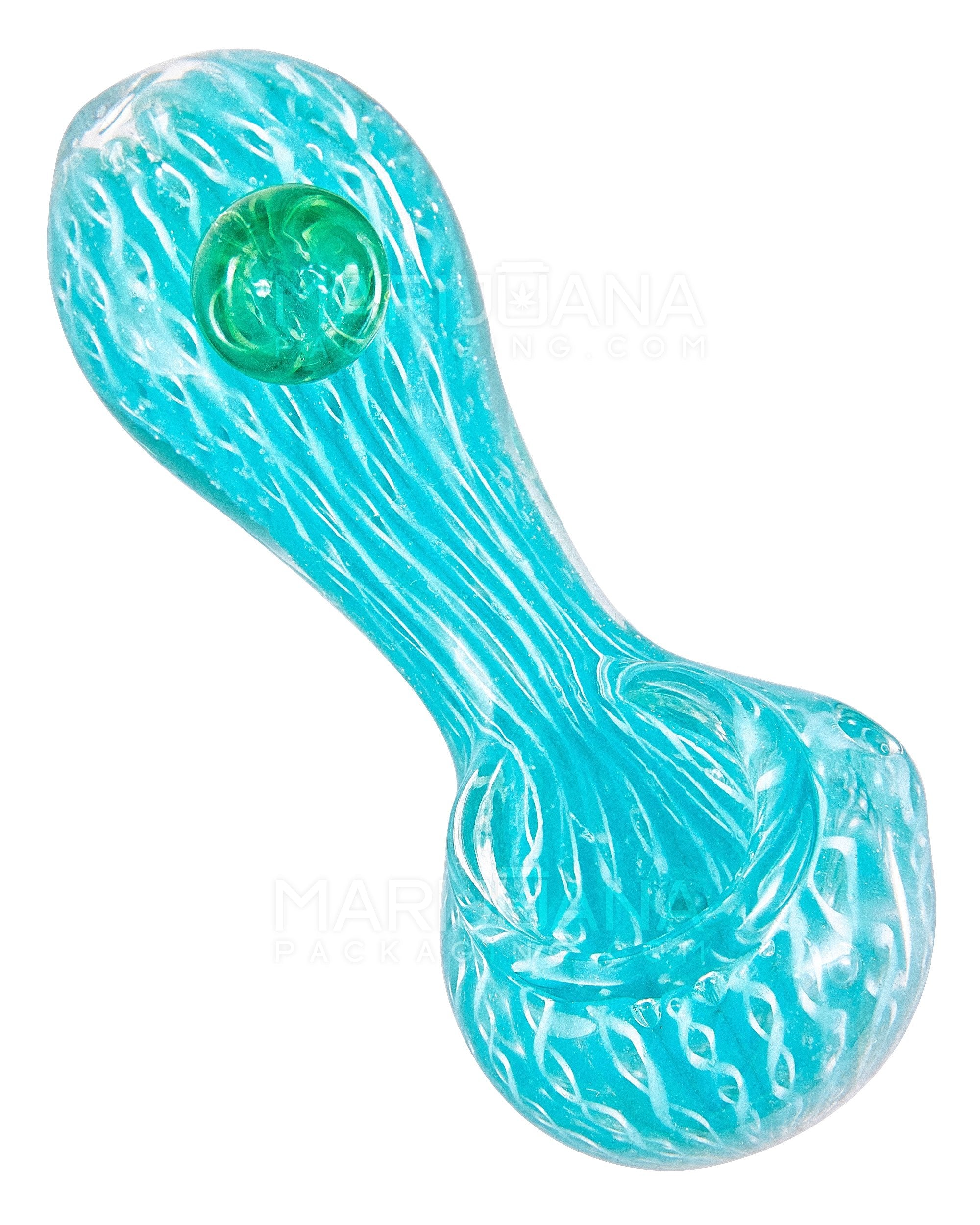 Raked & Ribboned Spoon Hand Pipe | 3.5in Long - Glass - Assorted - 1