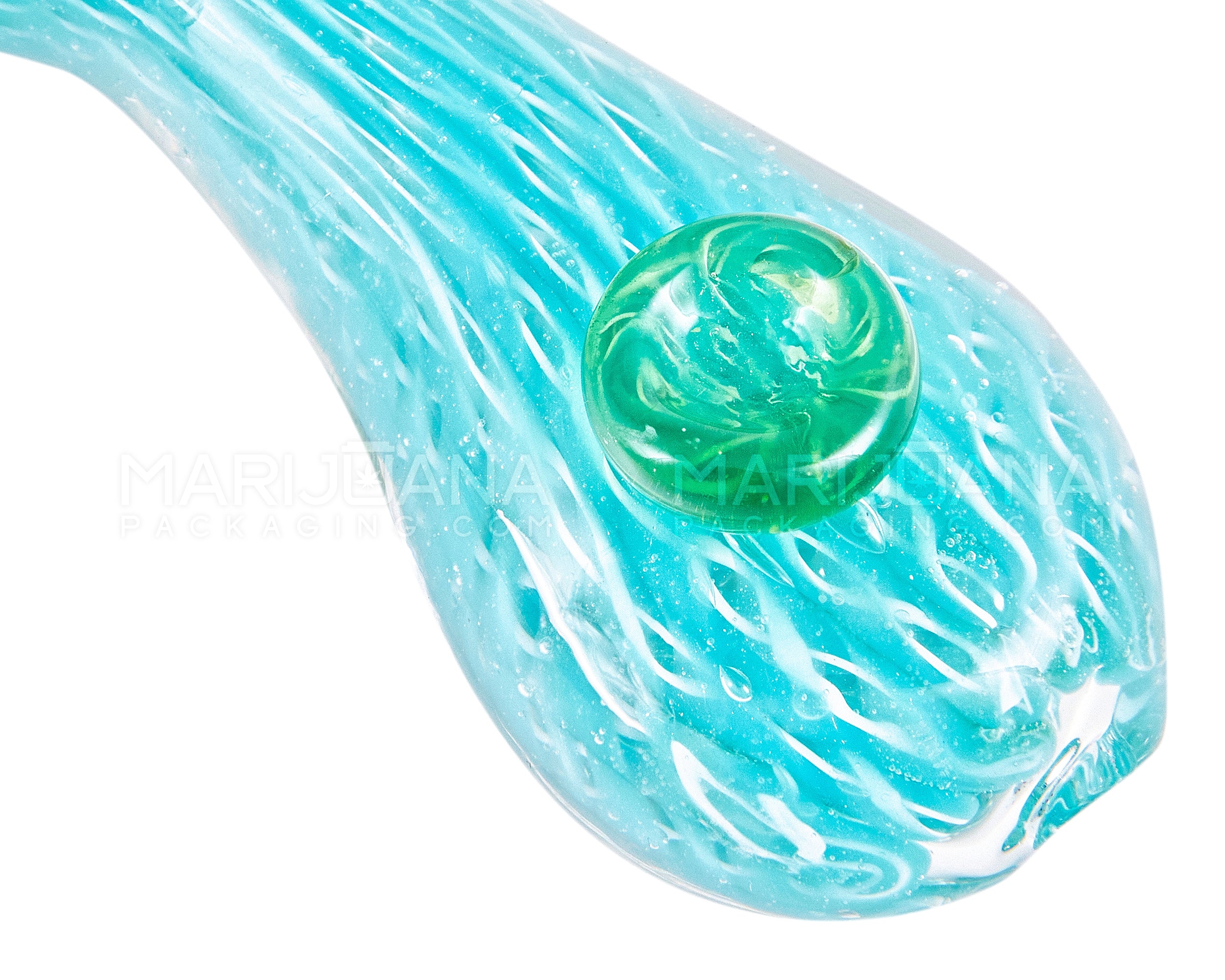 Raked & Ribboned Spoon Hand Pipe | 3.5in Long - Glass - Assorted - 3