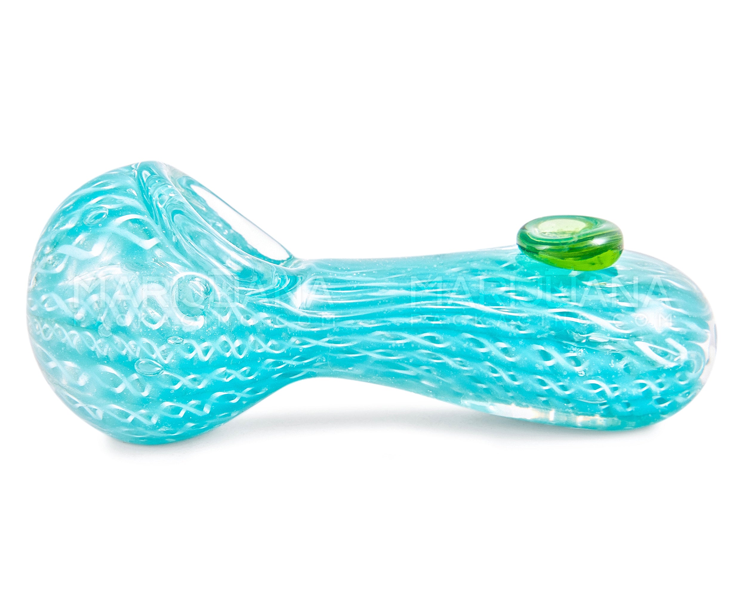 Raked & Ribboned Spoon Hand Pipe | 3.5in Long - Glass - Assorted - 5