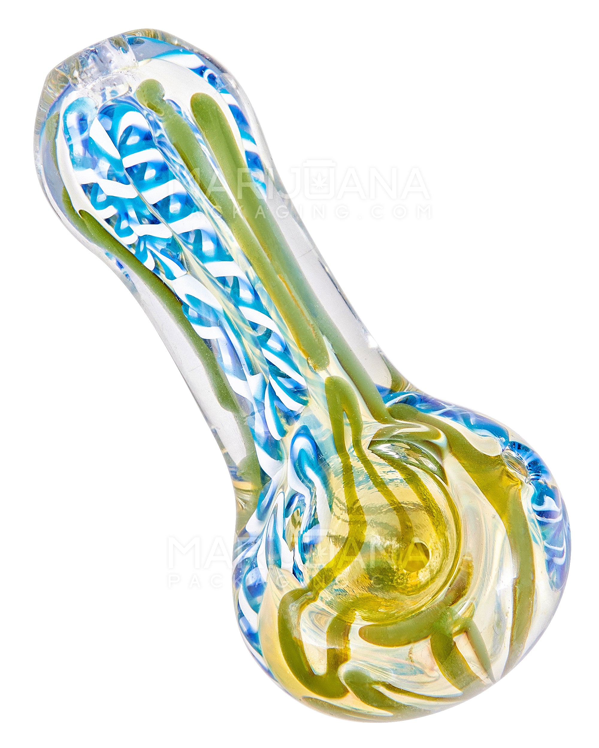 Swirl & Ribboned Spoon Hand Pipe | 3.5in Long - Glass - Assorted - 6