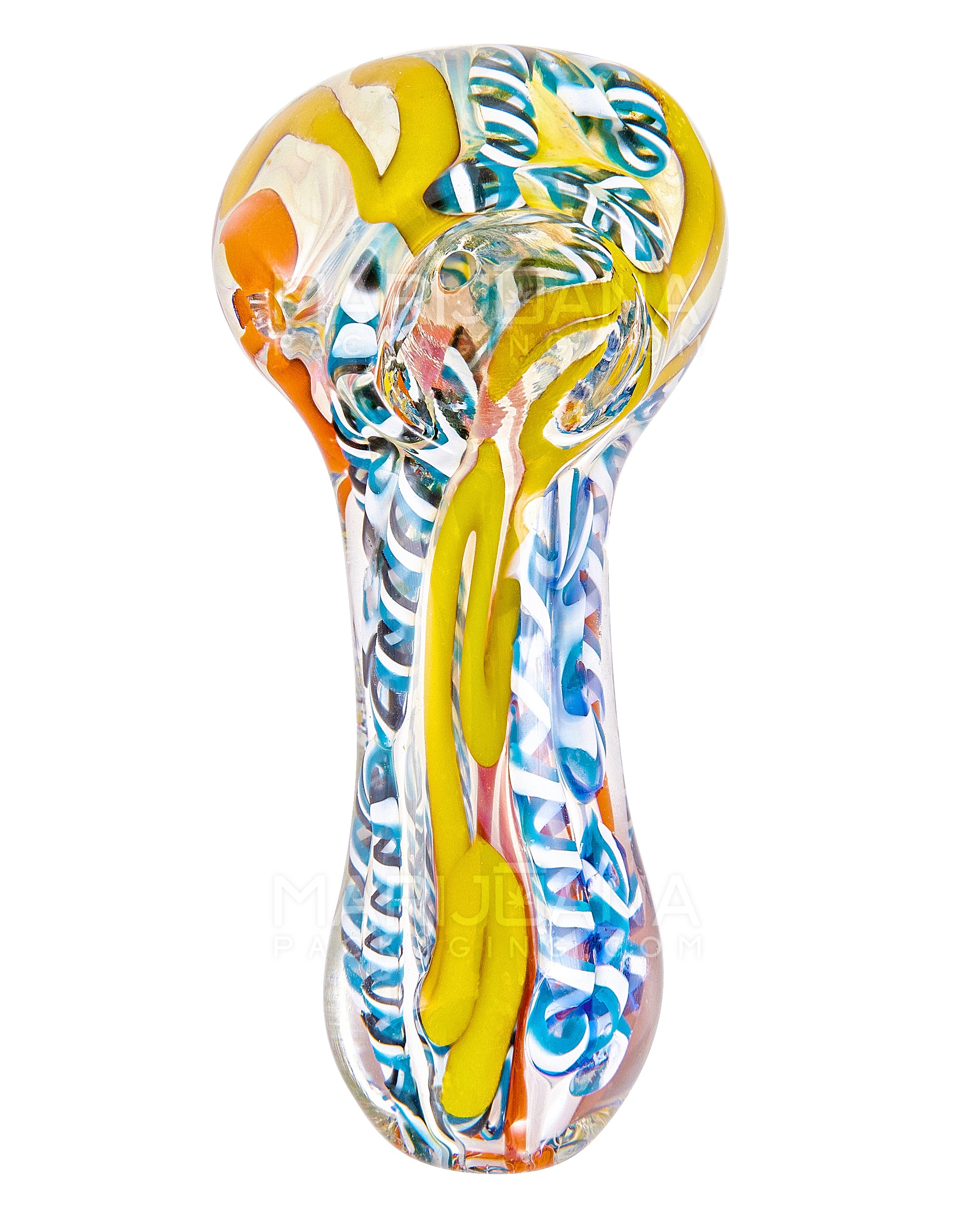 Swirl & Ribboned Spoon Hand Pipe | 3.5in Long - Glass - Assorted - 2