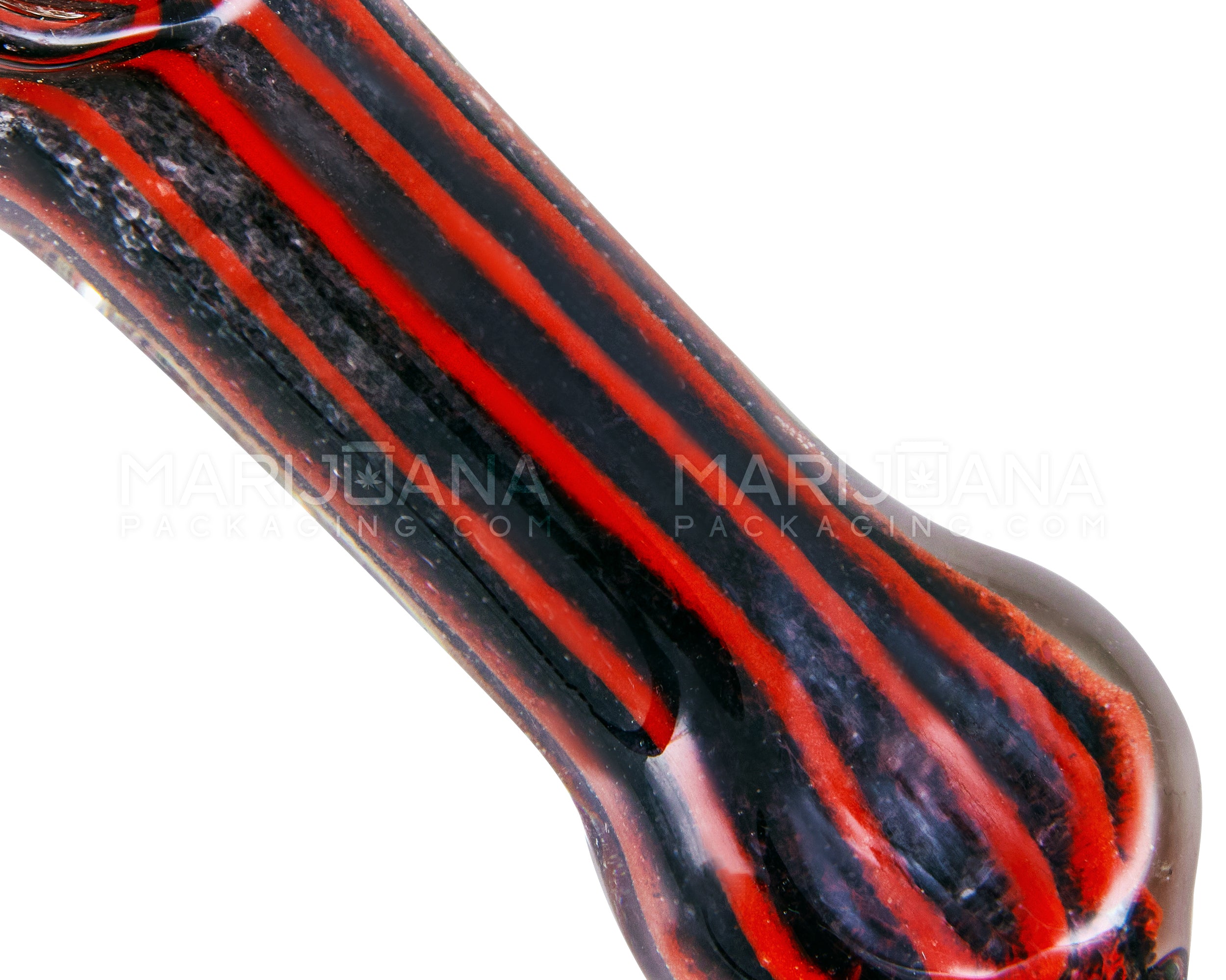Striped & Frit Spoon Hand Pipe | 3.5in Long - Glass - Assorted - 3