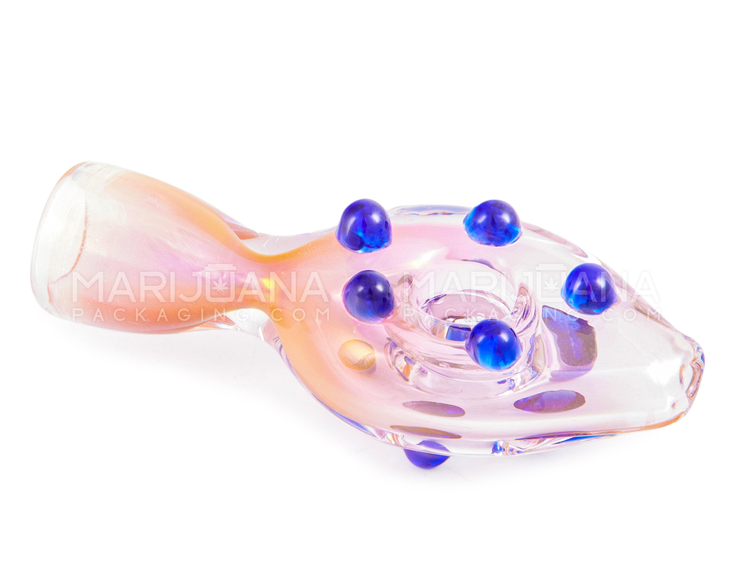 Fumed Donut Chillum Hand Pipe w/ Multi Knockers | 3in Long - Glass - Assorted - 5