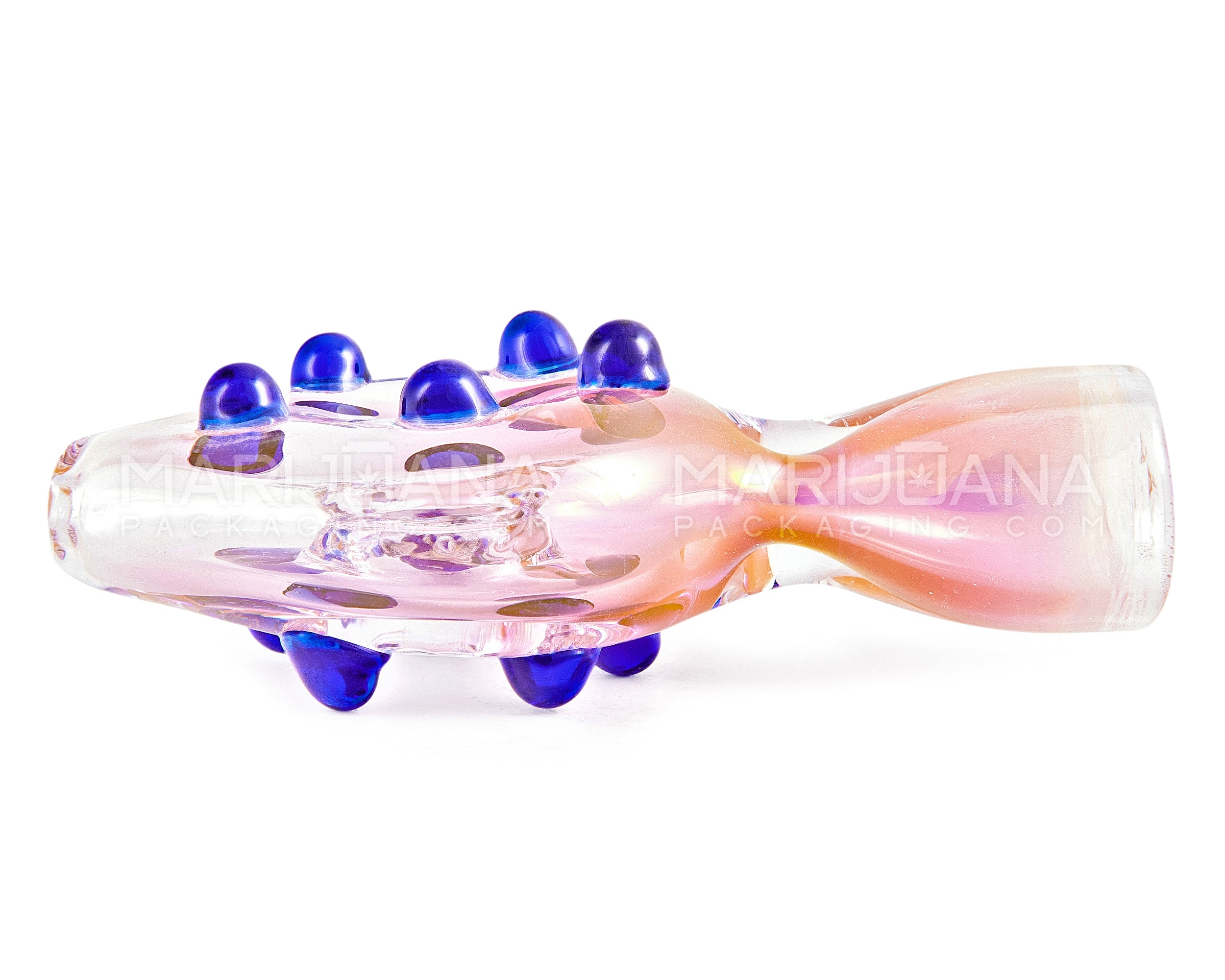 Fumed Donut Chillum Hand Pipe w/ Multi Knockers | 3in Long - Glass - Assorted - 6